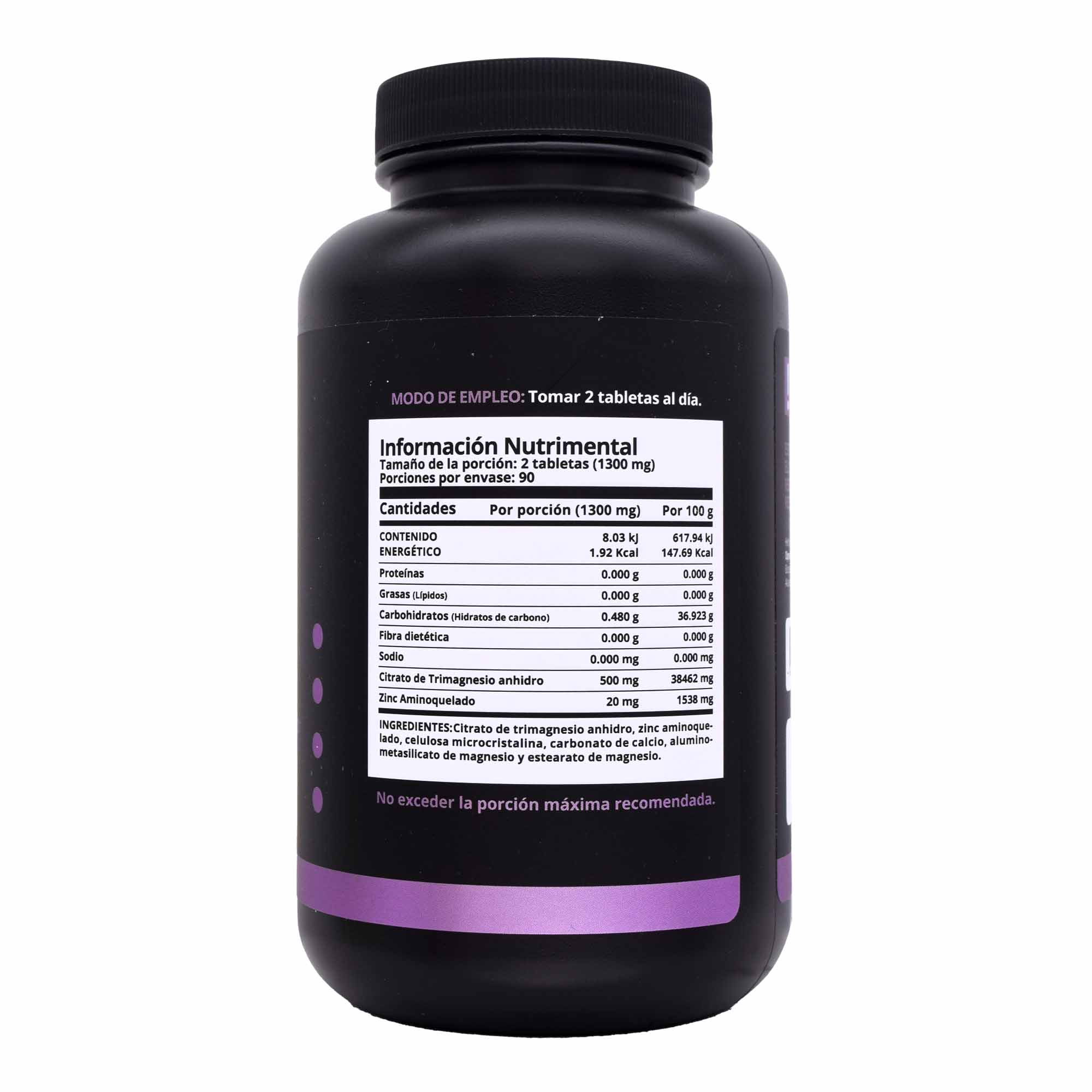 Citrato De Magnesio Con Zinc 180 Tab