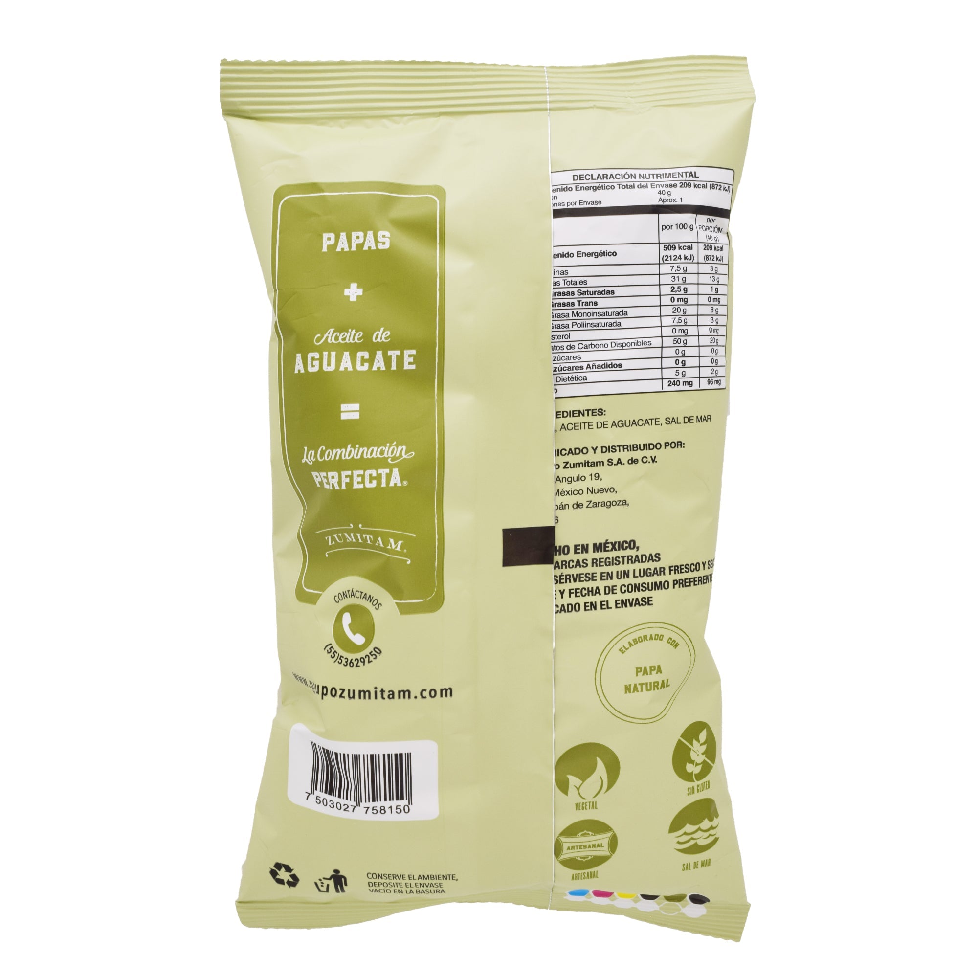 Papas Fritas Con Aceite De Aguacate 40 G