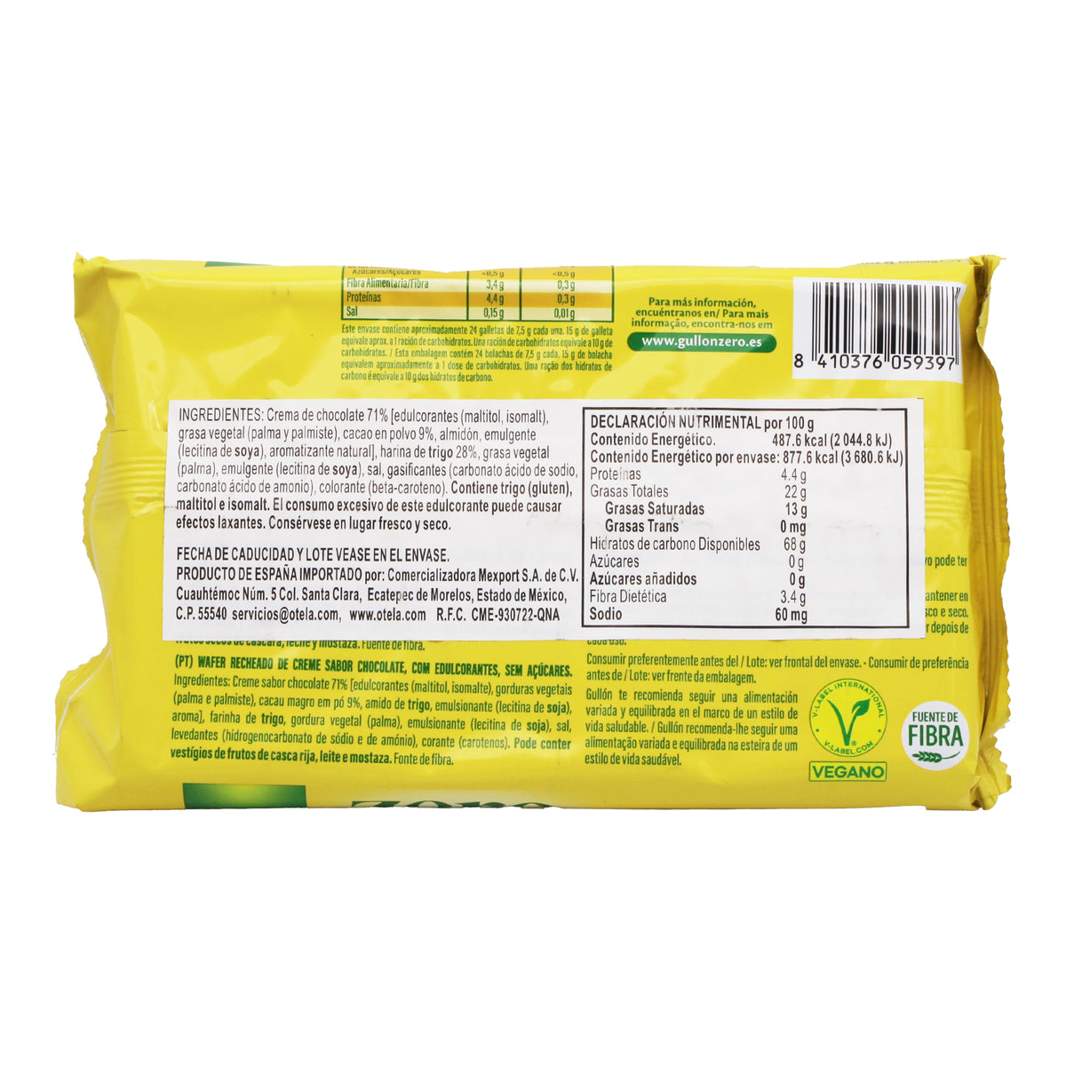 Galleta Barquillo Chocolate 180g