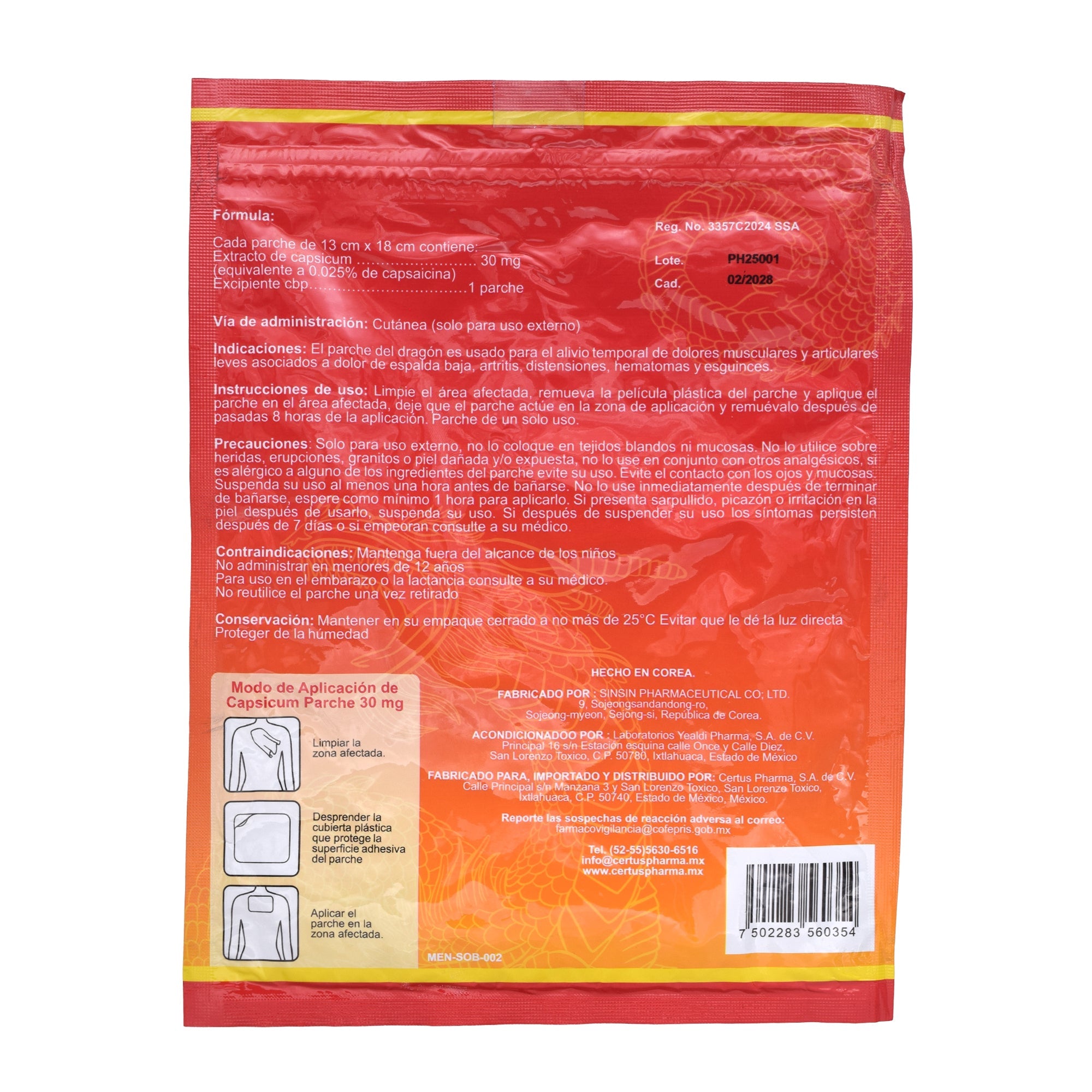 Parche Del Dragon 3 Piezas