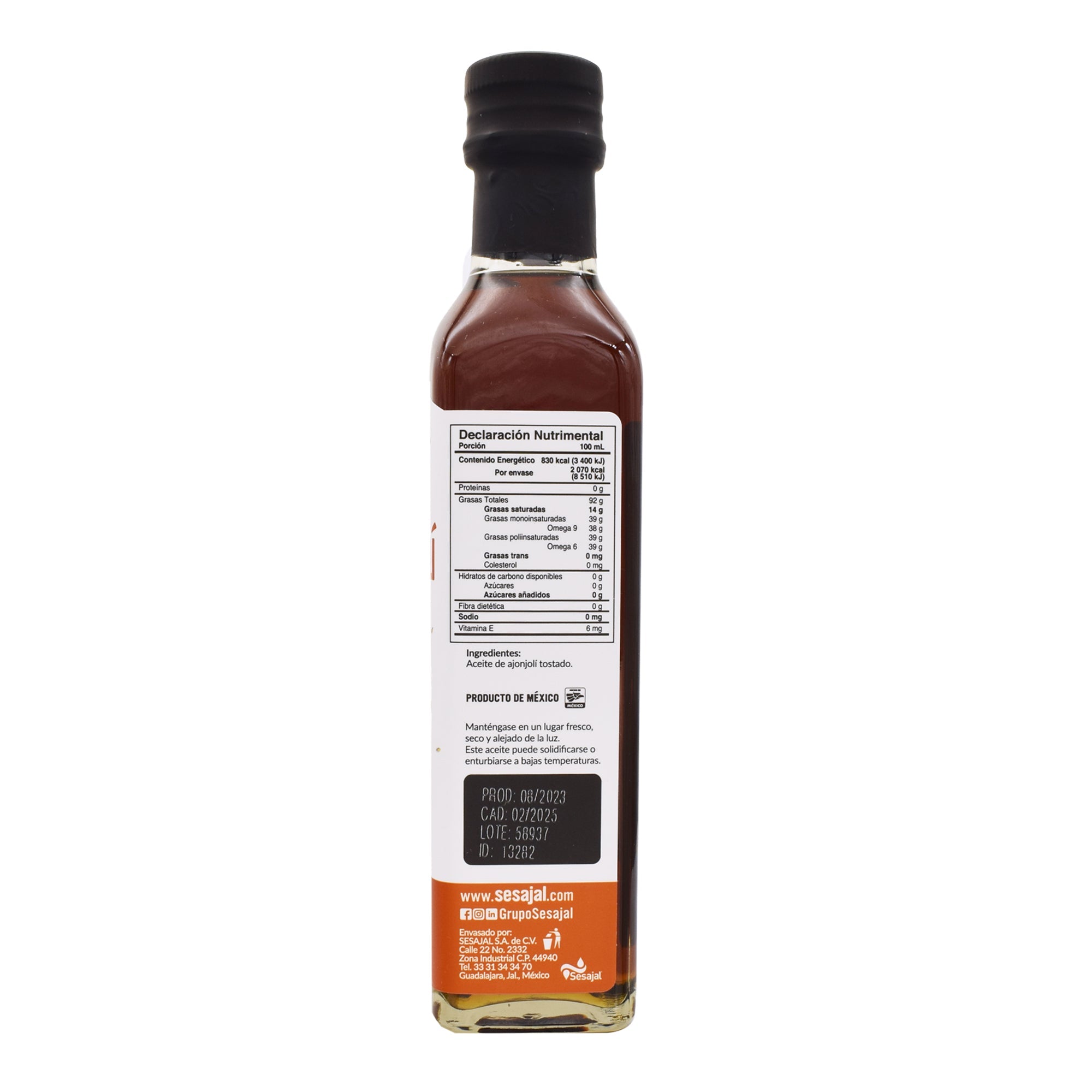 Aceite De Ajonjoli Tostado 250 Ml