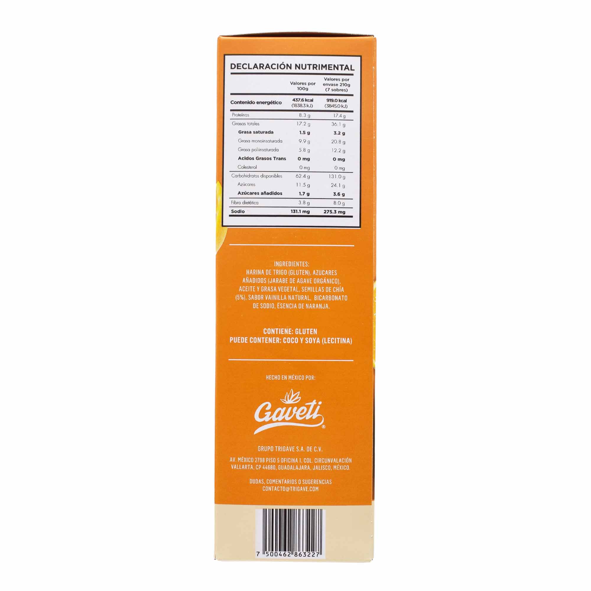 Galleta Con Chia Sab Naranja 210 G