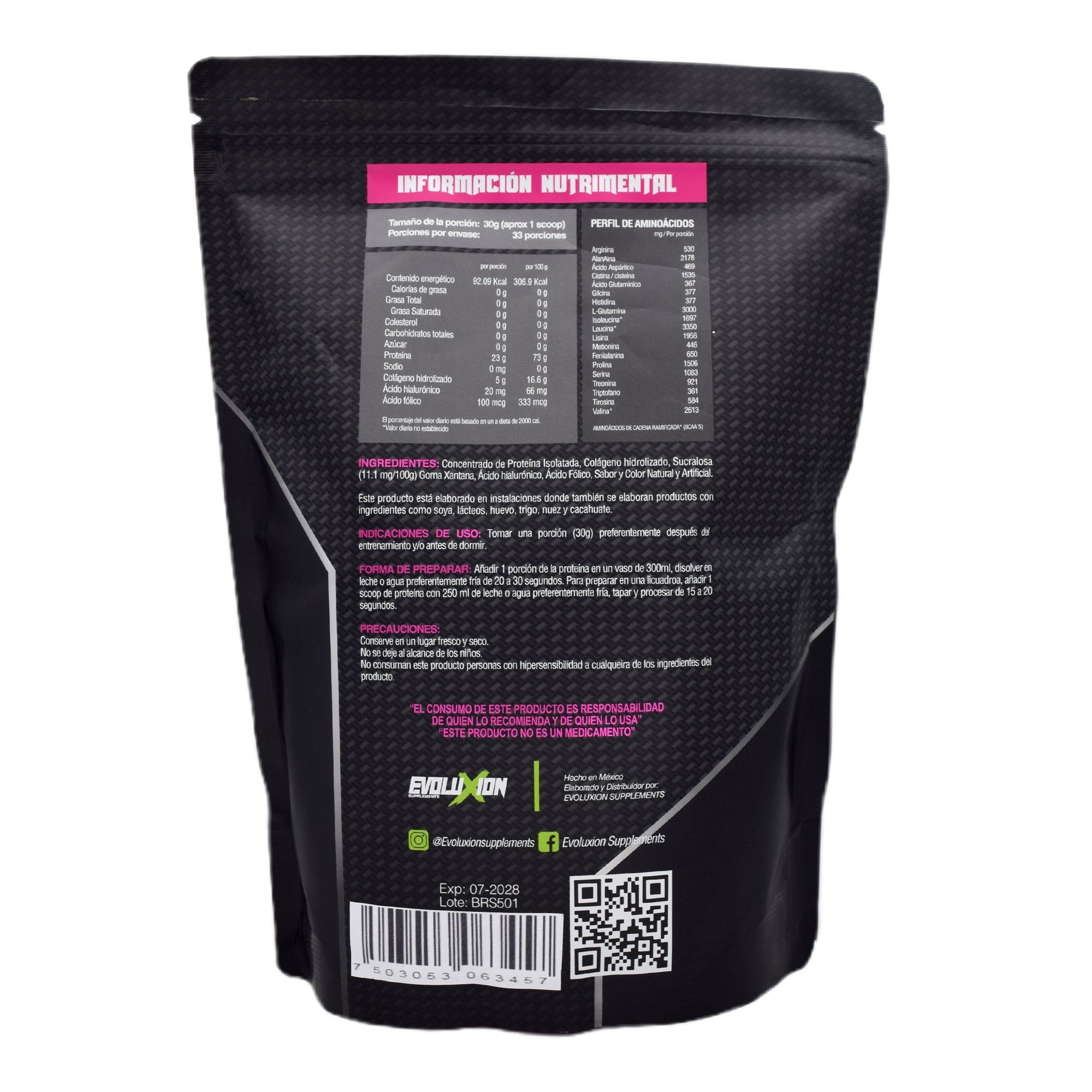 Proteina Isolate Colageno Acido Hialuronico Fresa 1 Kg