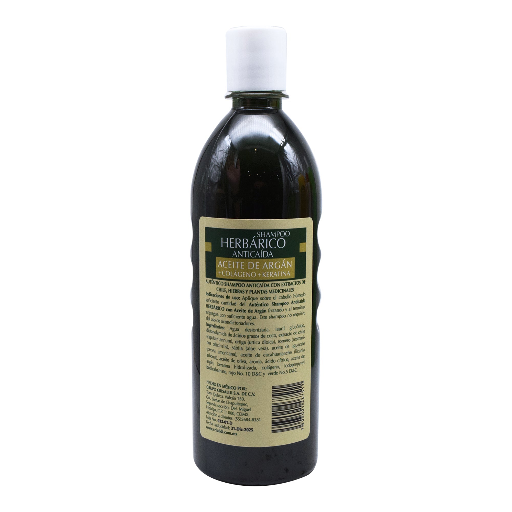 Shampoo Anticaida Con Aceite De Argan Colageno Y Queratina 600 Ml