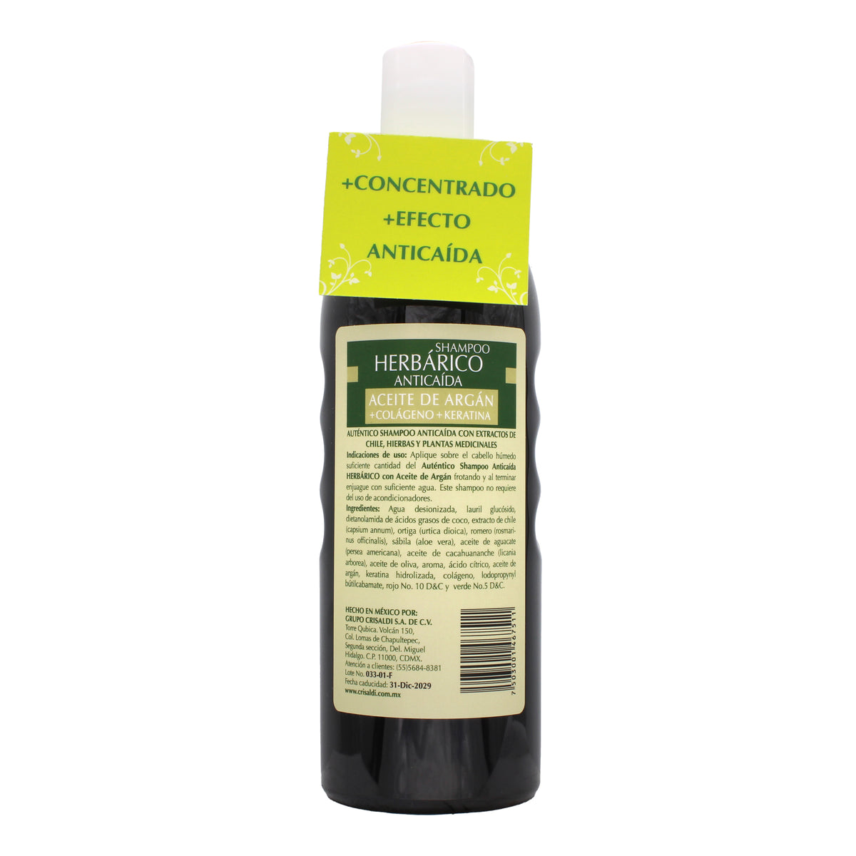 Shampoo Anticaida Con Aceite De Argan Colageno Y Queratina 600 Ml
