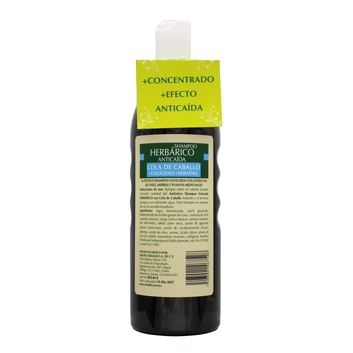 Shampoo Anticaida Cola De Caballo Colageno Y Queratina 600 Ml