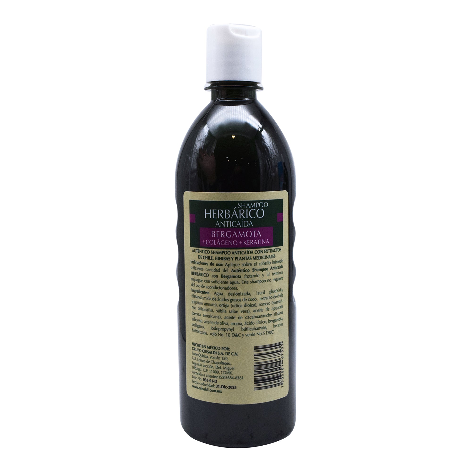 Shampoo Anticaida Con Bergamota Colageno Y Queratina 600 Ml