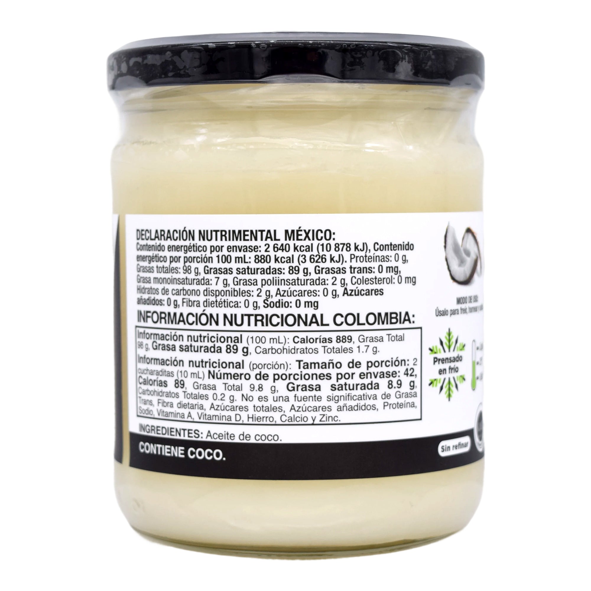 Aceite De Coco Sin Olor Y Sin Sabor 420 Ml