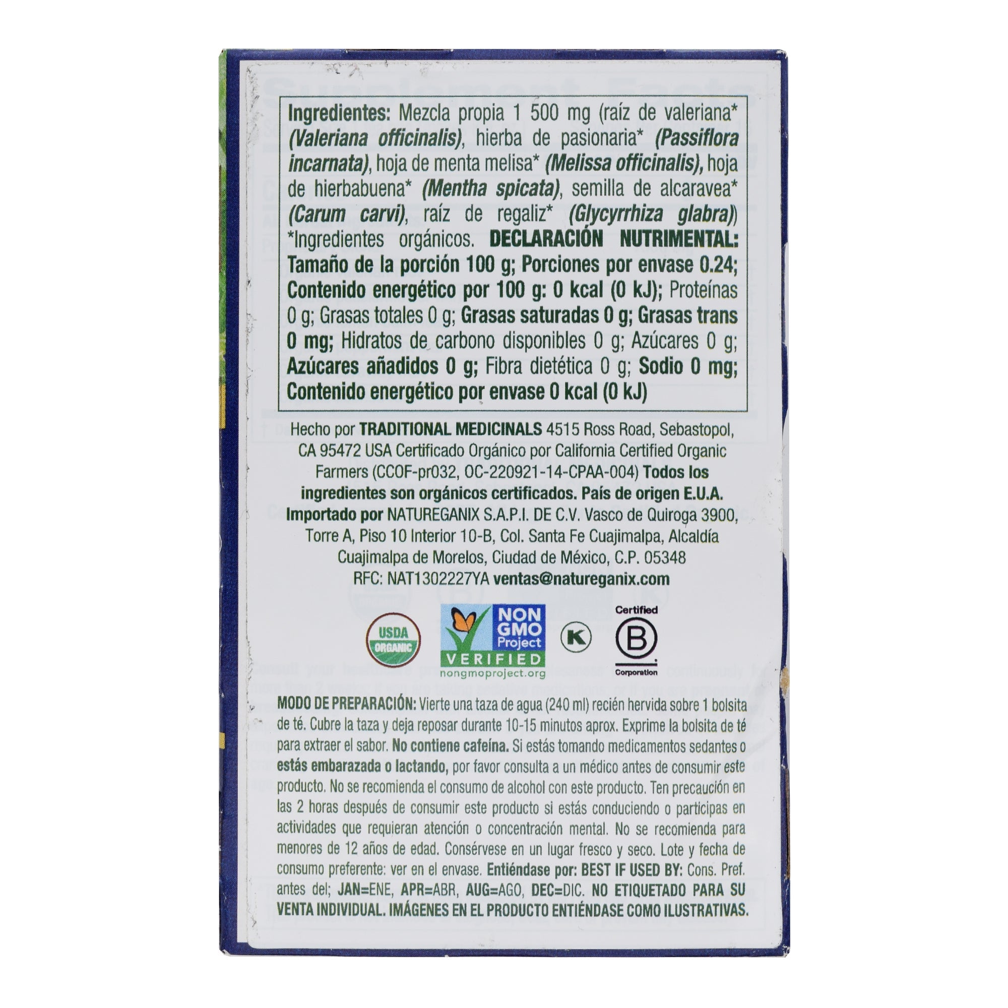 Te Valeriana 16 Sob 1.5 G C/u