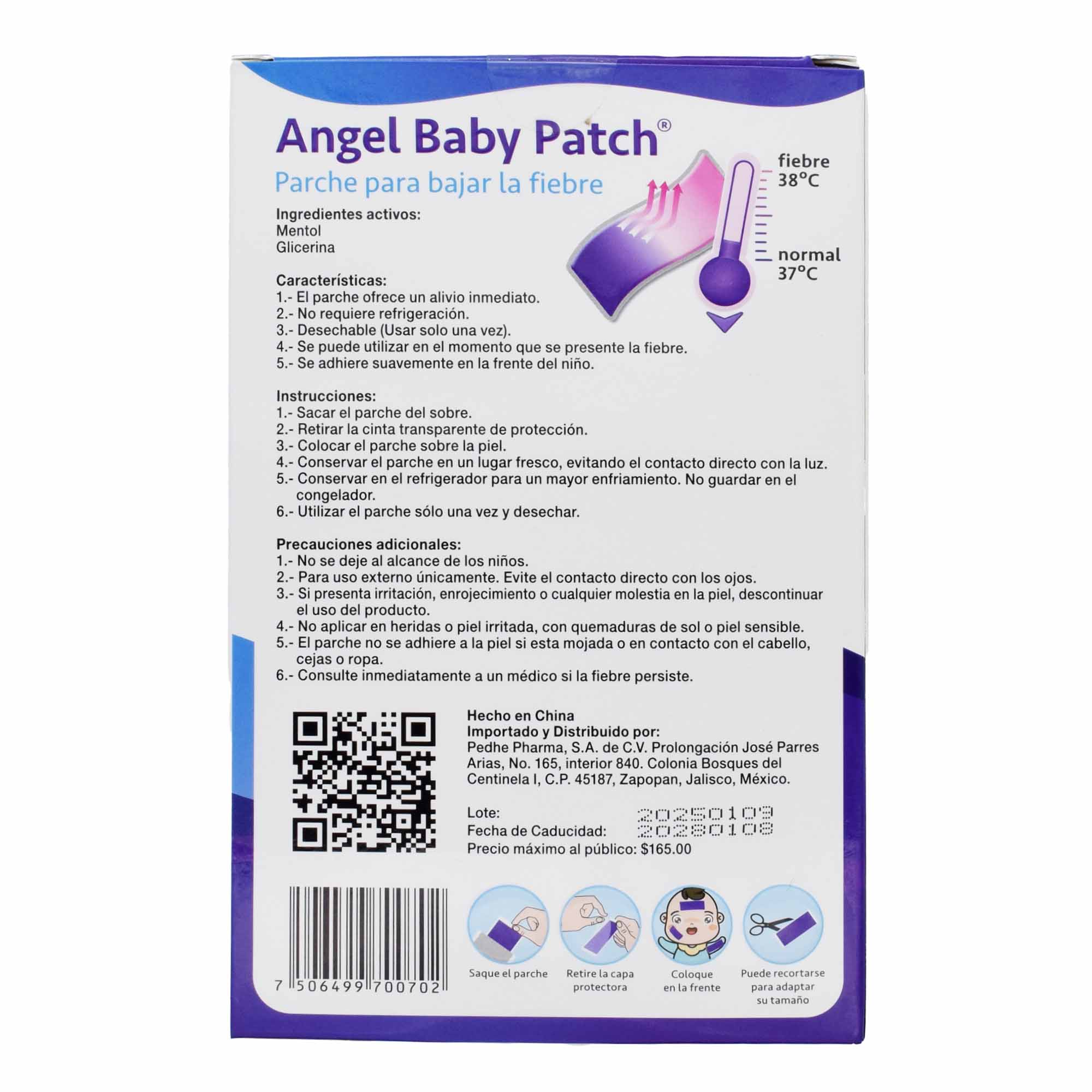 Parche Para Bajar La Fiebre Baby 4 Pzas