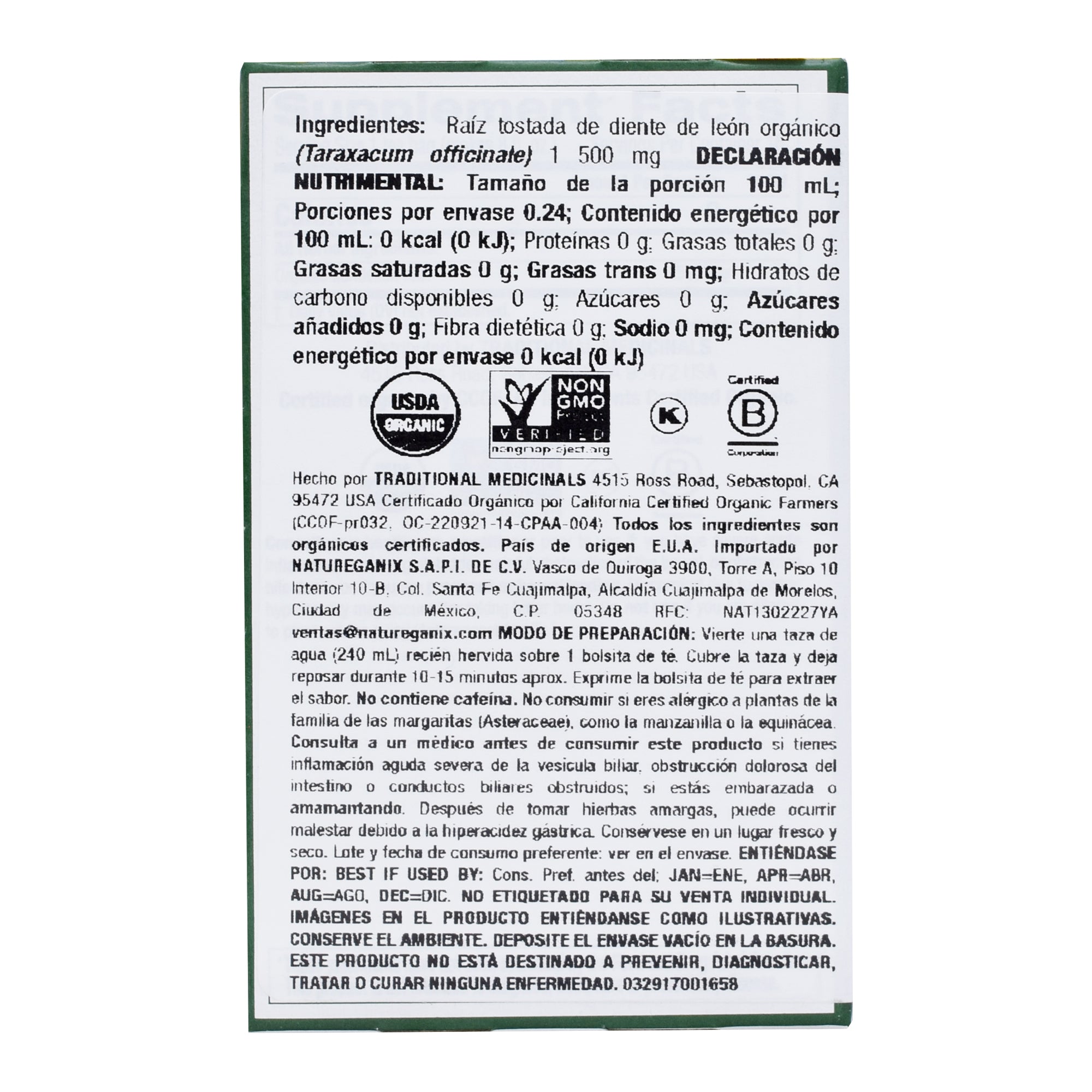 Te Diente De Leon 16 Sob 1.5 G C/u