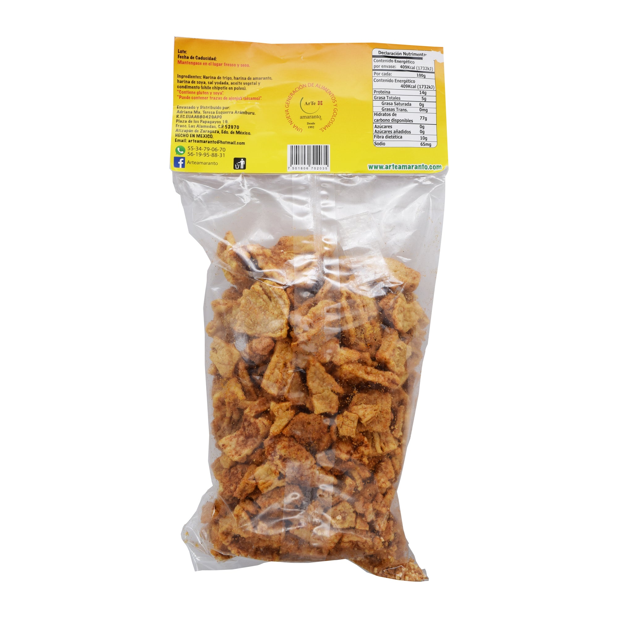 Chicharron Con Amaranto Y Soya Chipotle 100 G (Caja 20)