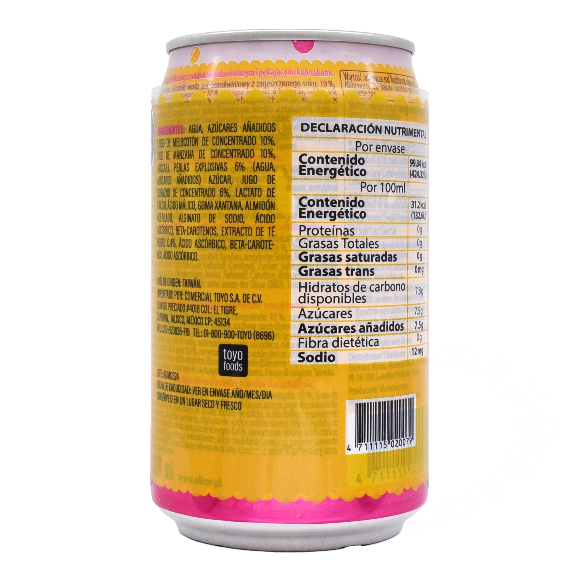 Bebida Bubble Tea Durazno Manzana 320 Ml