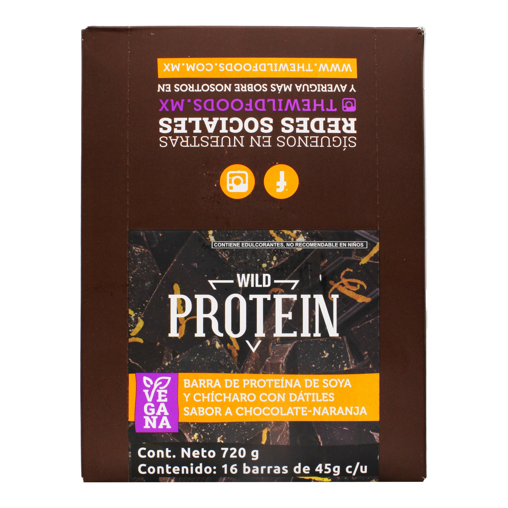 Barra De Proteina Chocolate Naranja 720 G (PAQUETE 16)