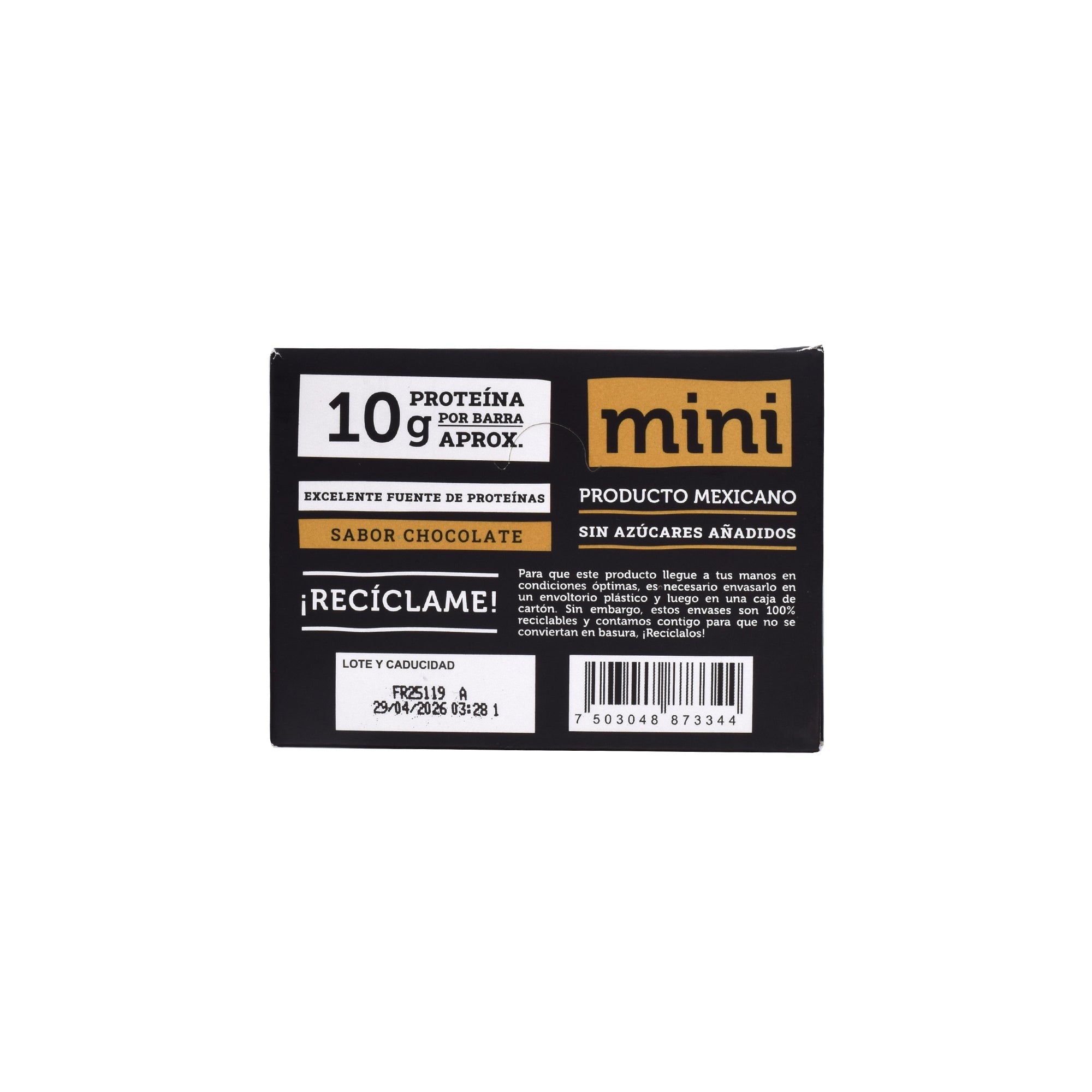 Mini Barra De Proteina Chocolate 30 G (PAQUETE 12)