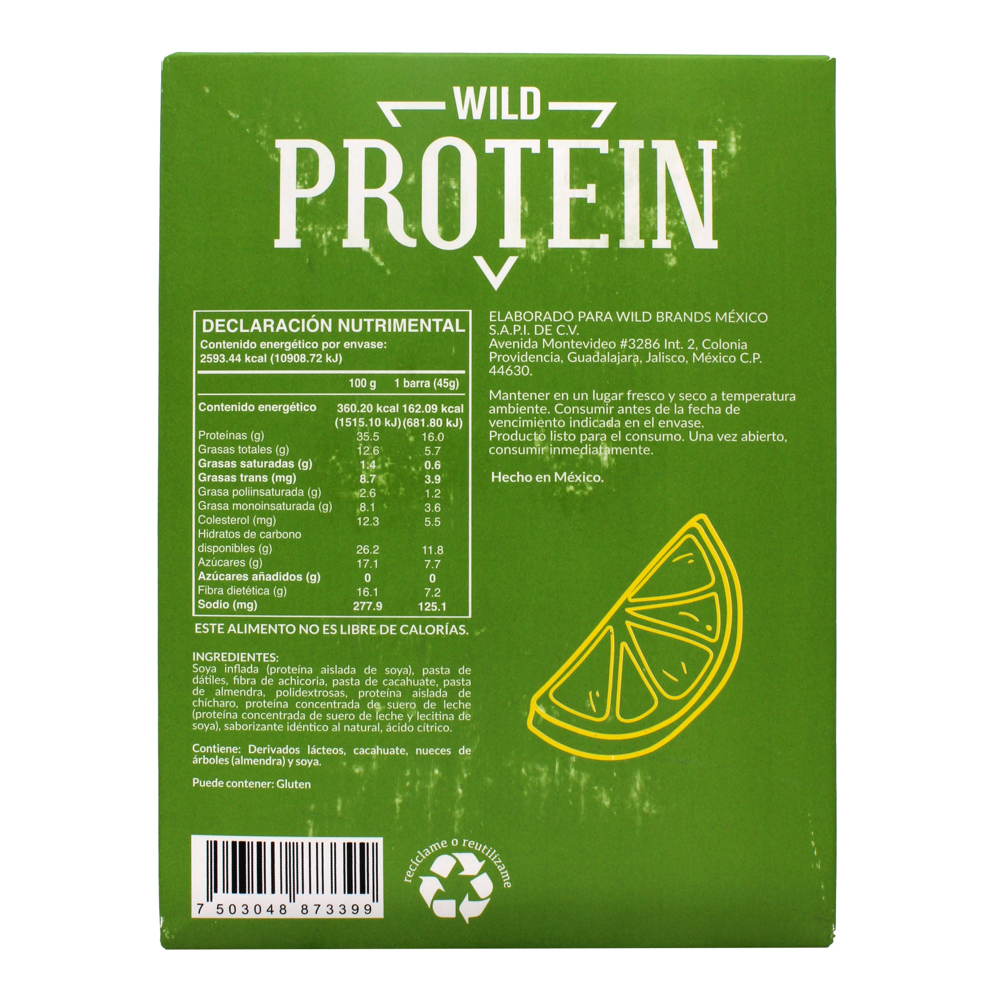 Barra De Proteina Pay De Limon 45 G (PAQUETE 16)