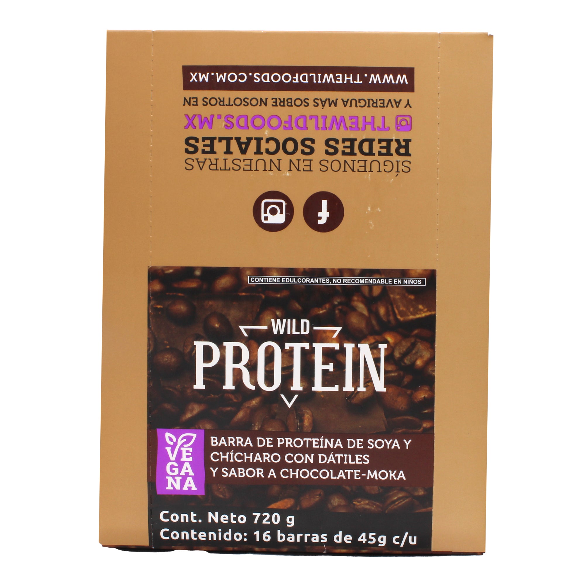 Barra Proteina Soya Y Chicharo Chocolate Moka 16 Barras 45 G C/u (PAQUETE 16)