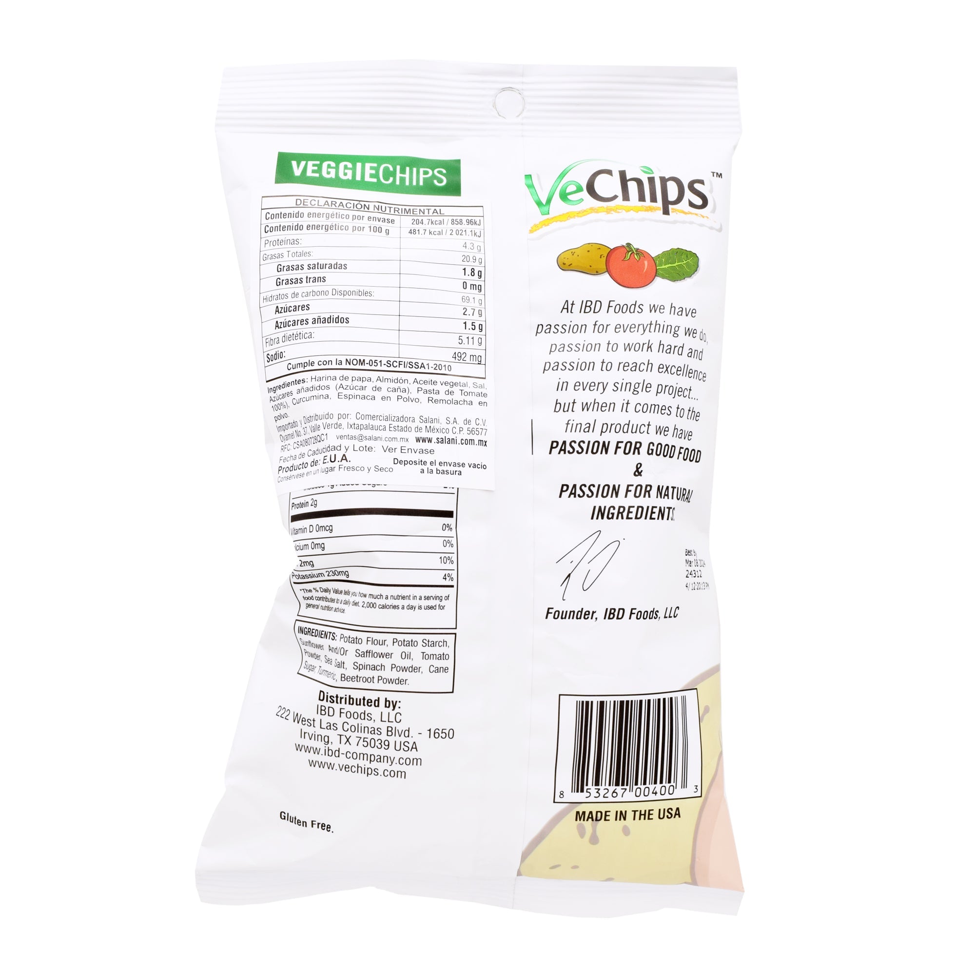 Chips Papas Espinaca Tomate 42.5 G