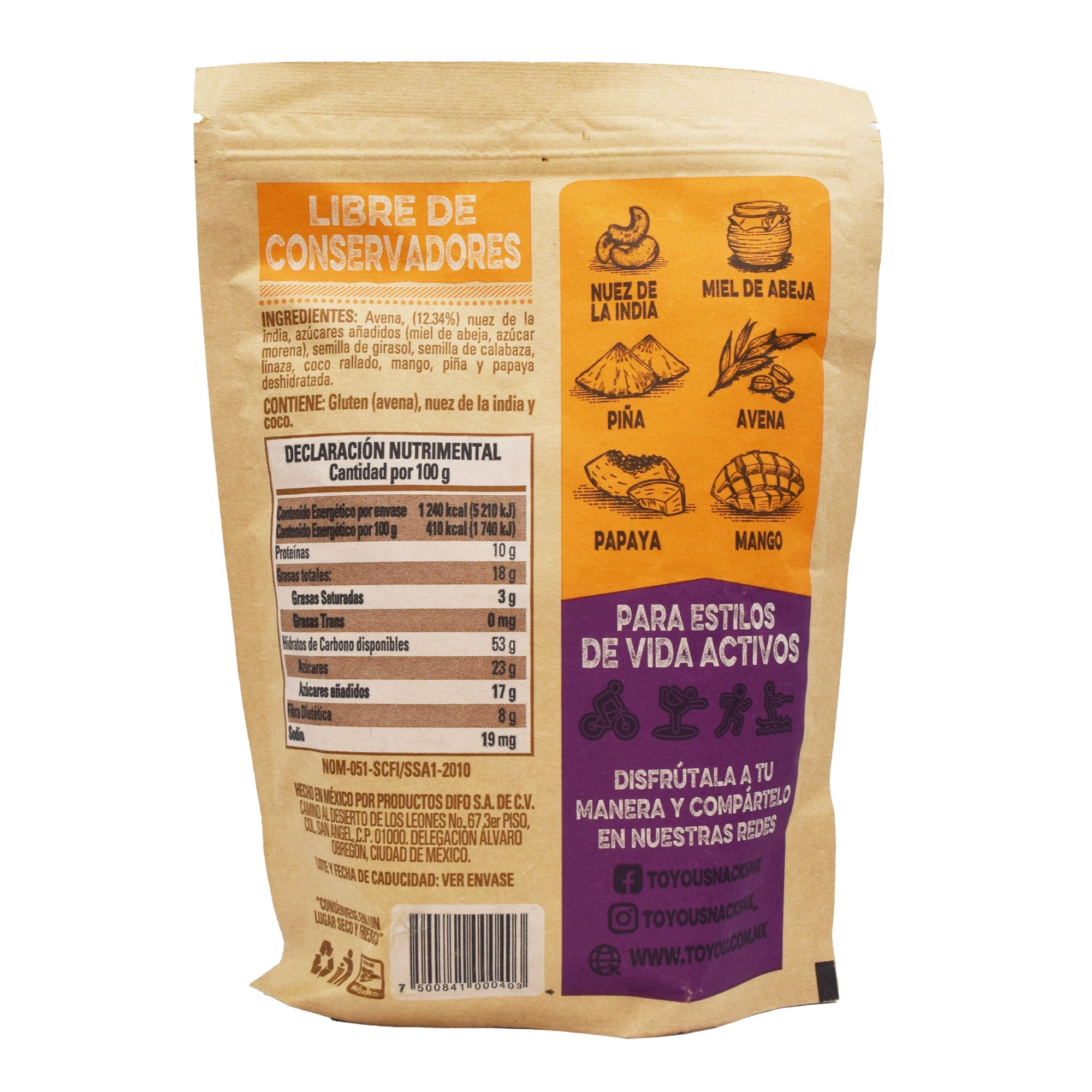 Granola Con Nueces Y Fruta Tropical 300 G