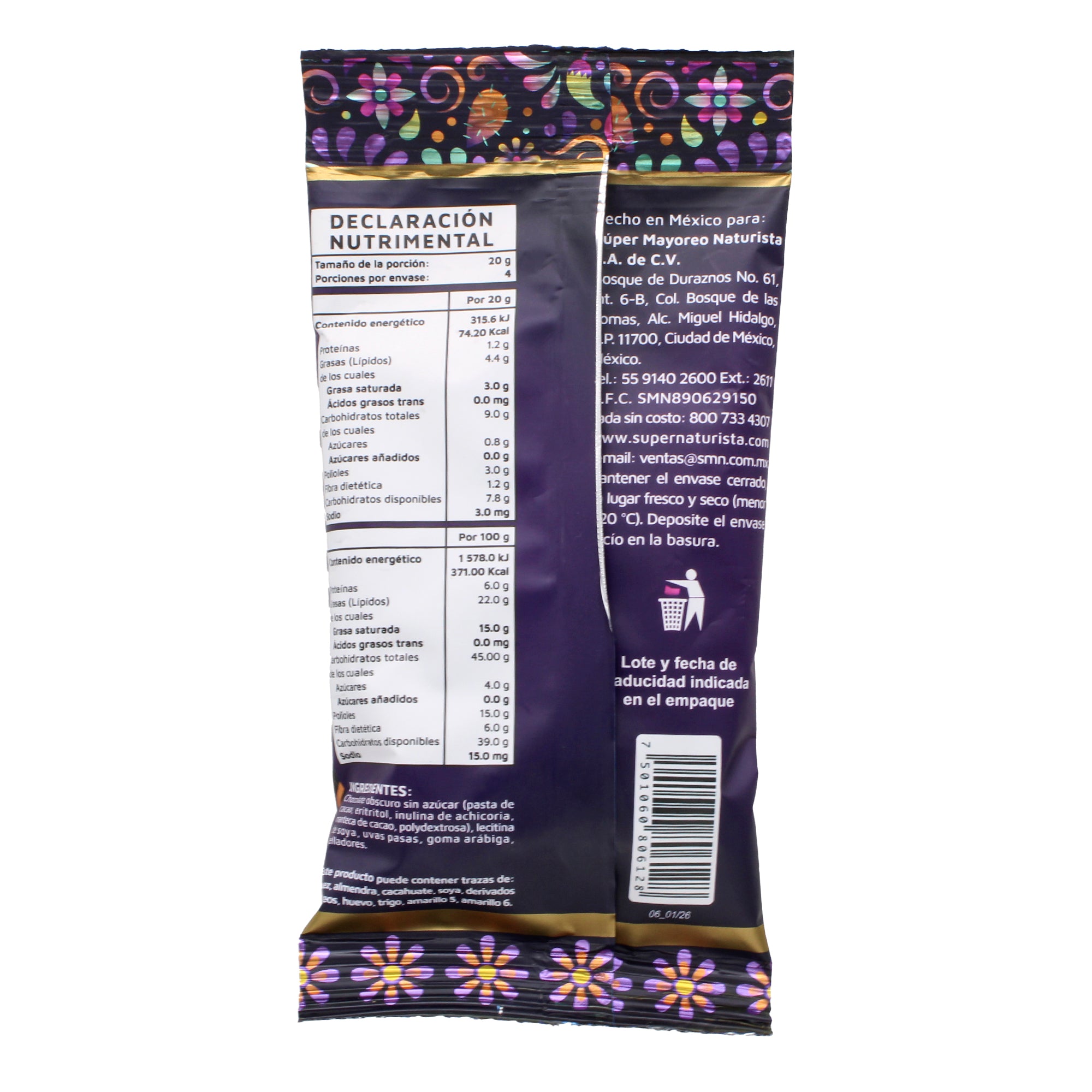 Pasas Con Chocolate 80 G