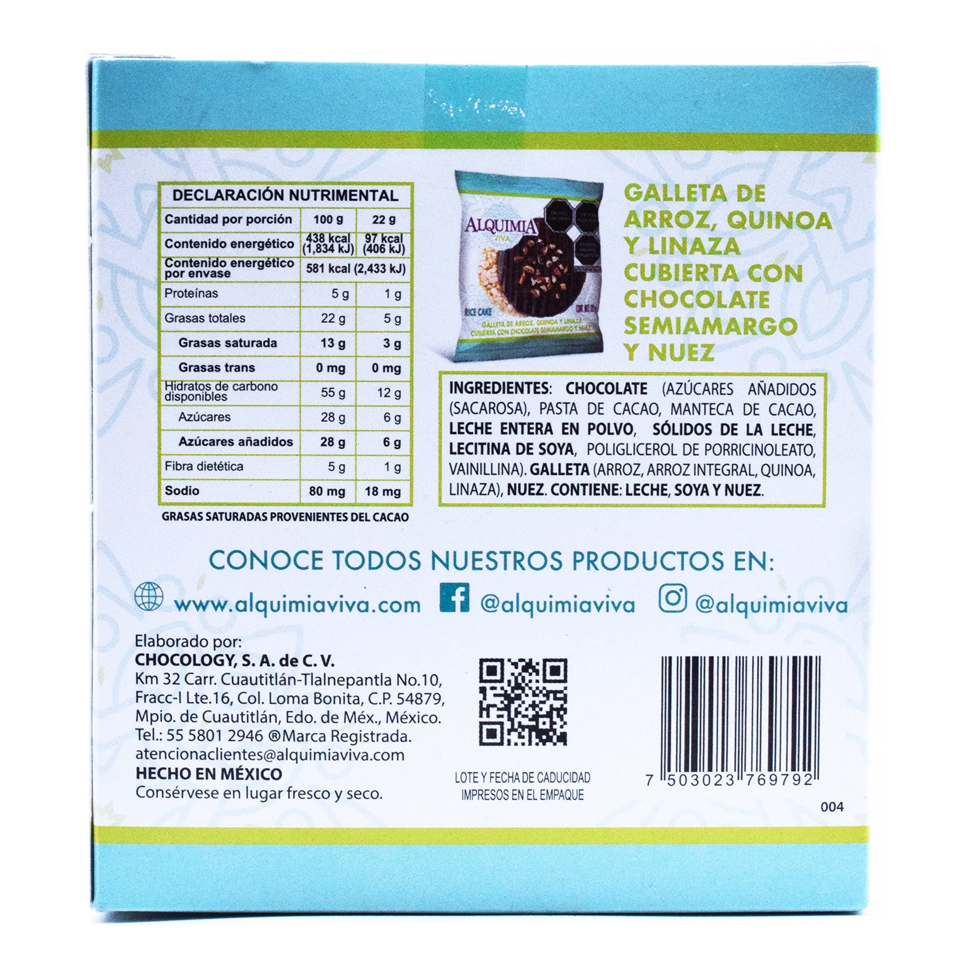 Galleta De Arroz Quinoa Nuez 22 G (Paquete 6)