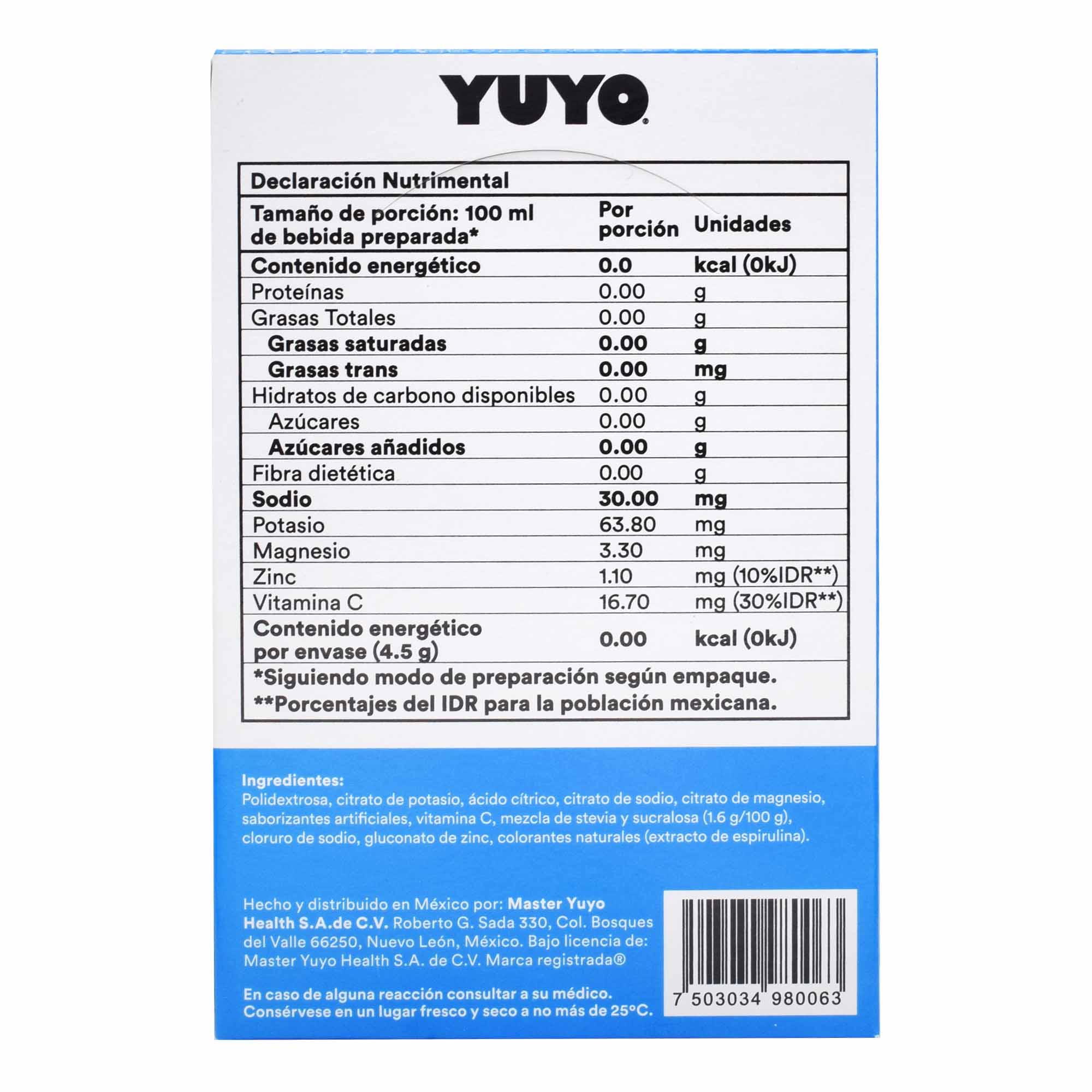 Bebida Hidratante Moral Azul 4.5 G (PAQUETE 10)
