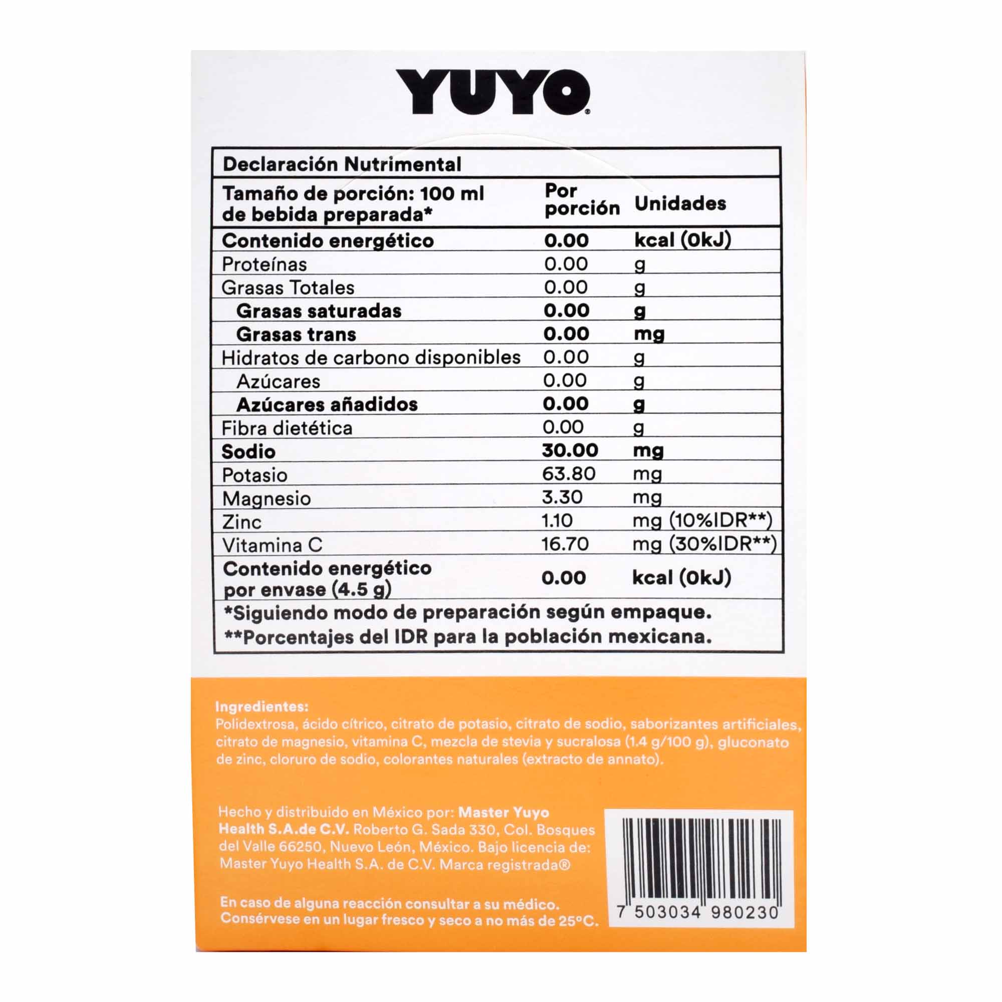 Bebida Hidratante Naranjada 4.5 G (PAQUETE 10)