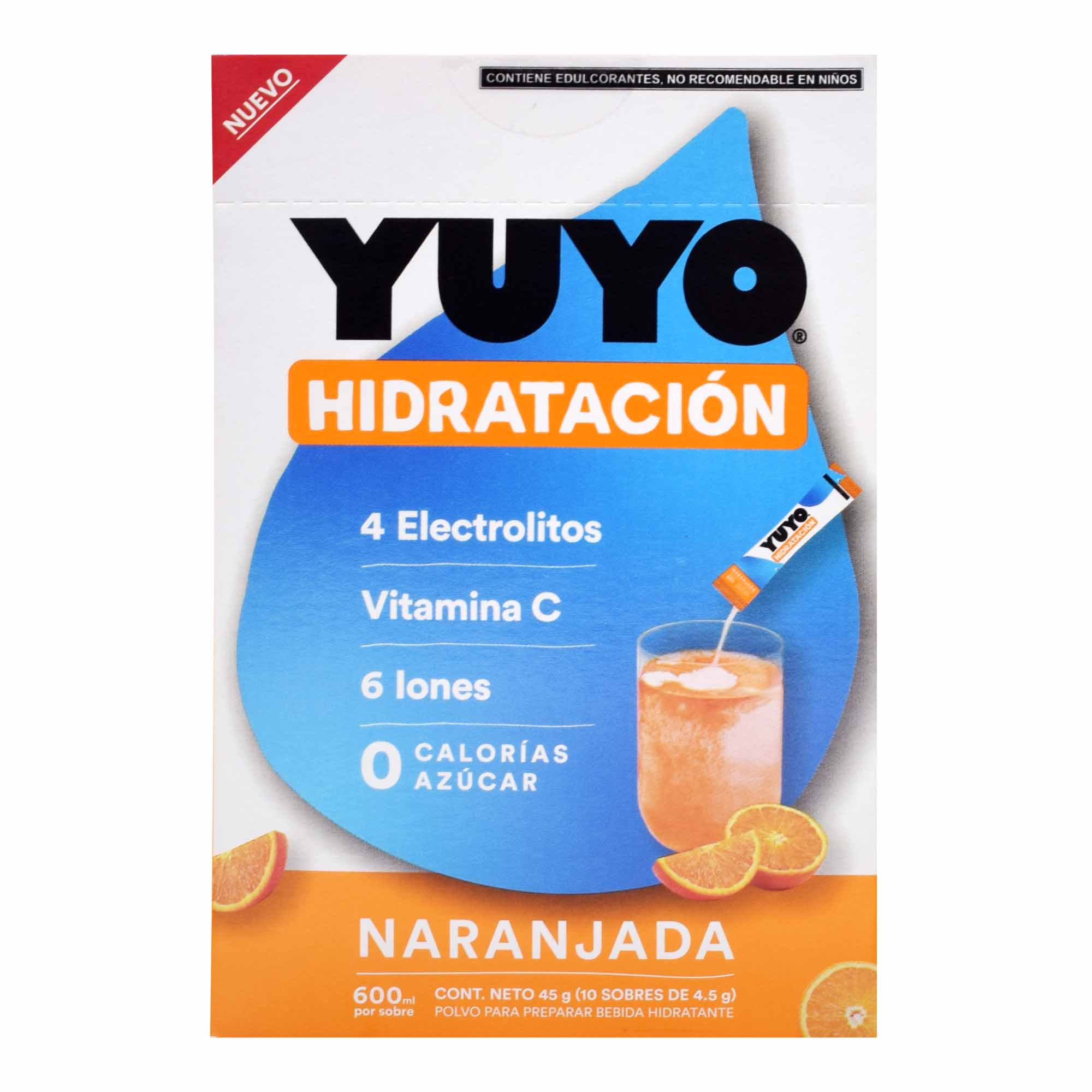 Bebida Hidratante Naranjada 4.5 G (PAQUETE 10)