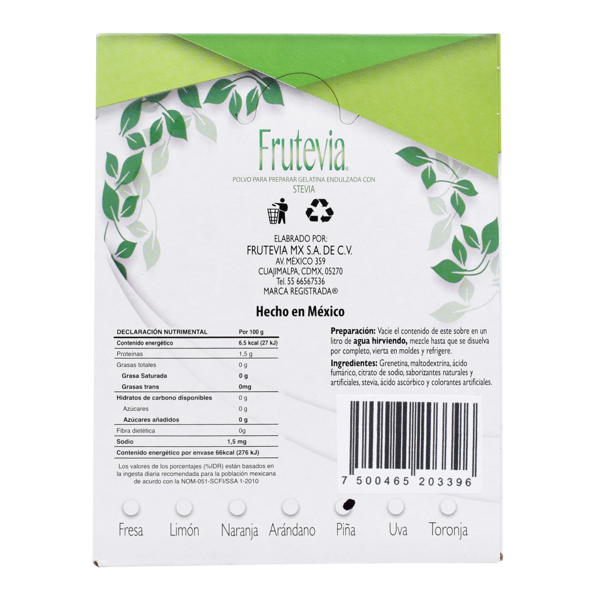 Gelatina Con Stevia Piña 25 G (PAQUETE 24)