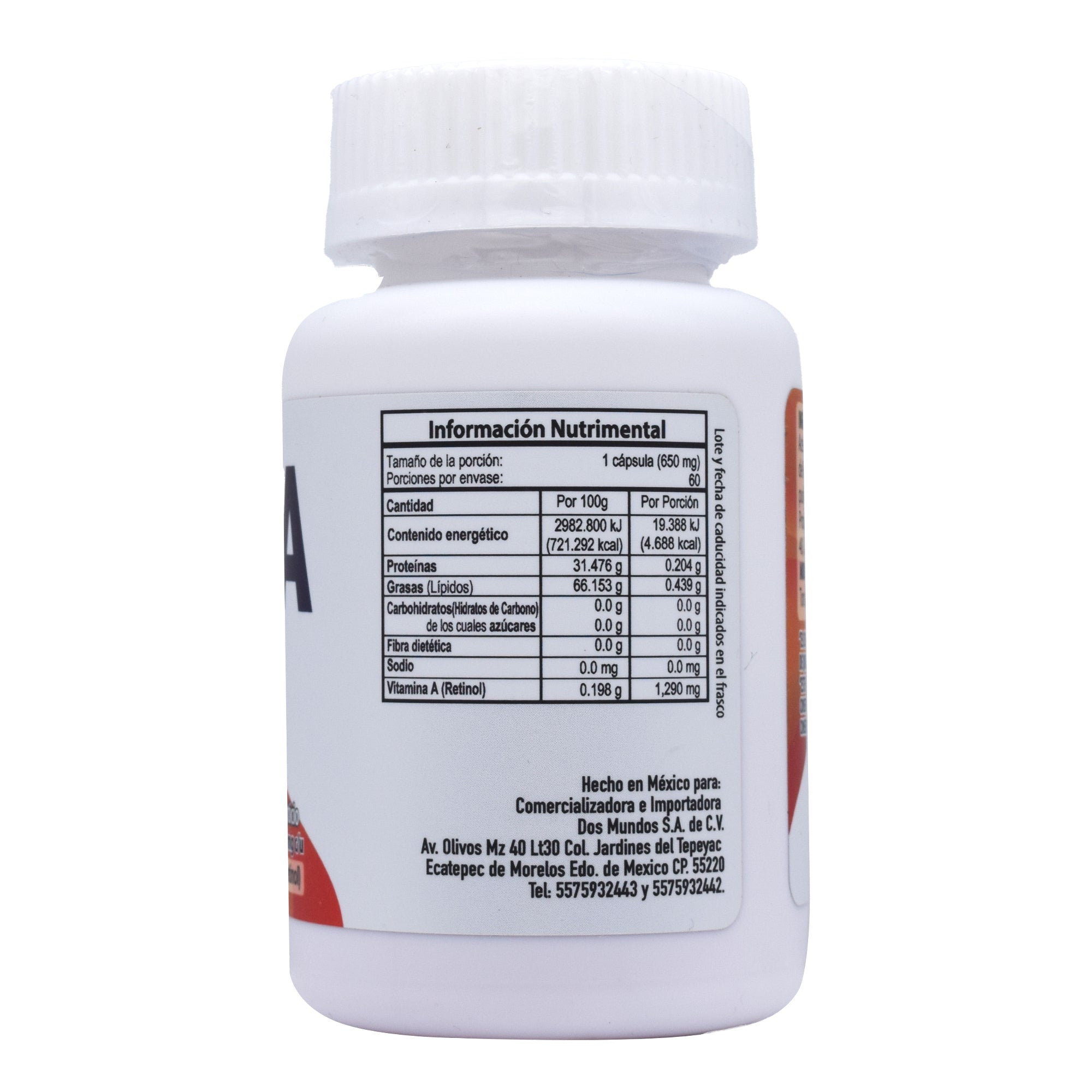 Vitamina A Retinol 650 Mg 60 Cap