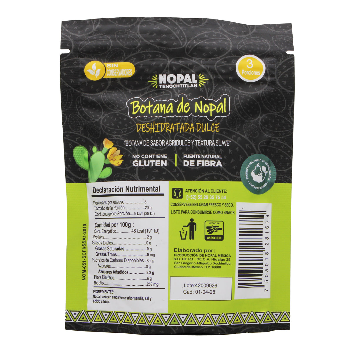Nopal Deshidratado Dulce 60 G