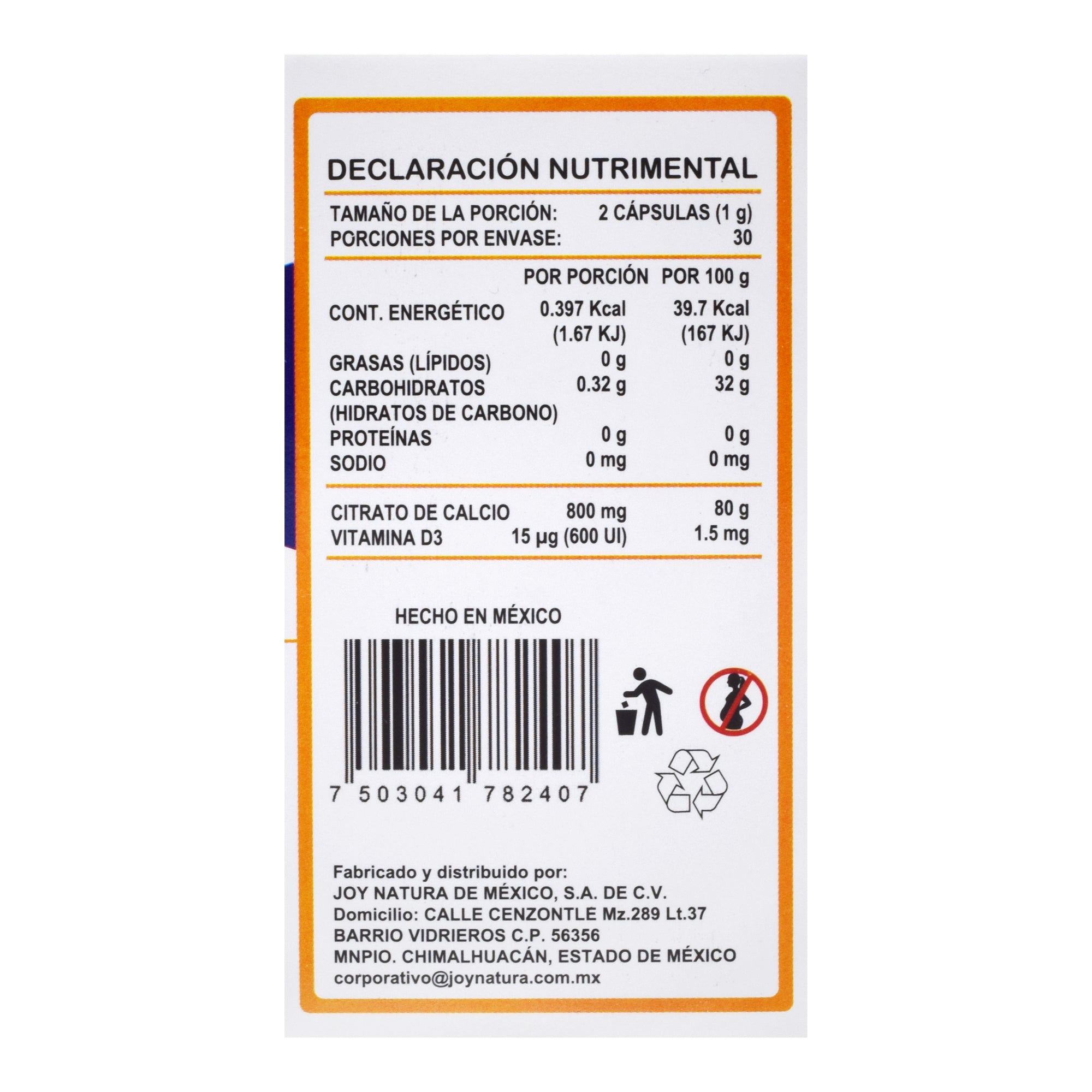 Citrato De Calcio Vitamina D3 60 Cap