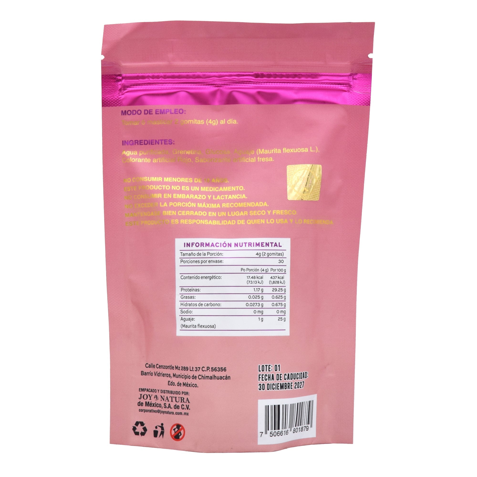 Gomitas Aguaje Fresa 60 Gomitas