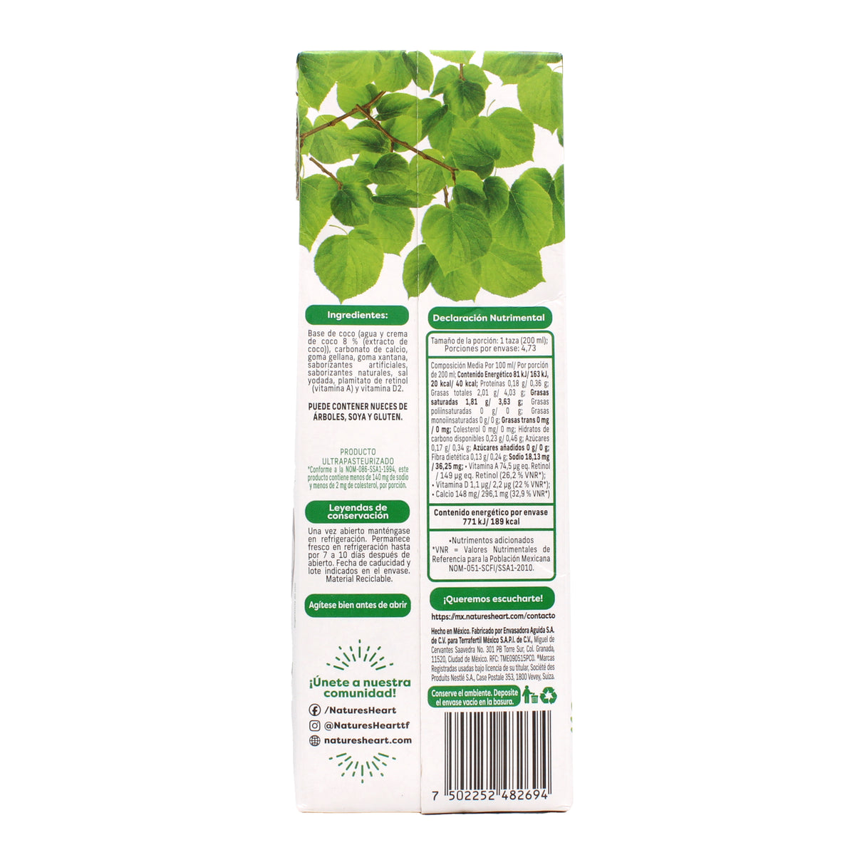 Bebida De Coco Sin Endulzar 946 Ml