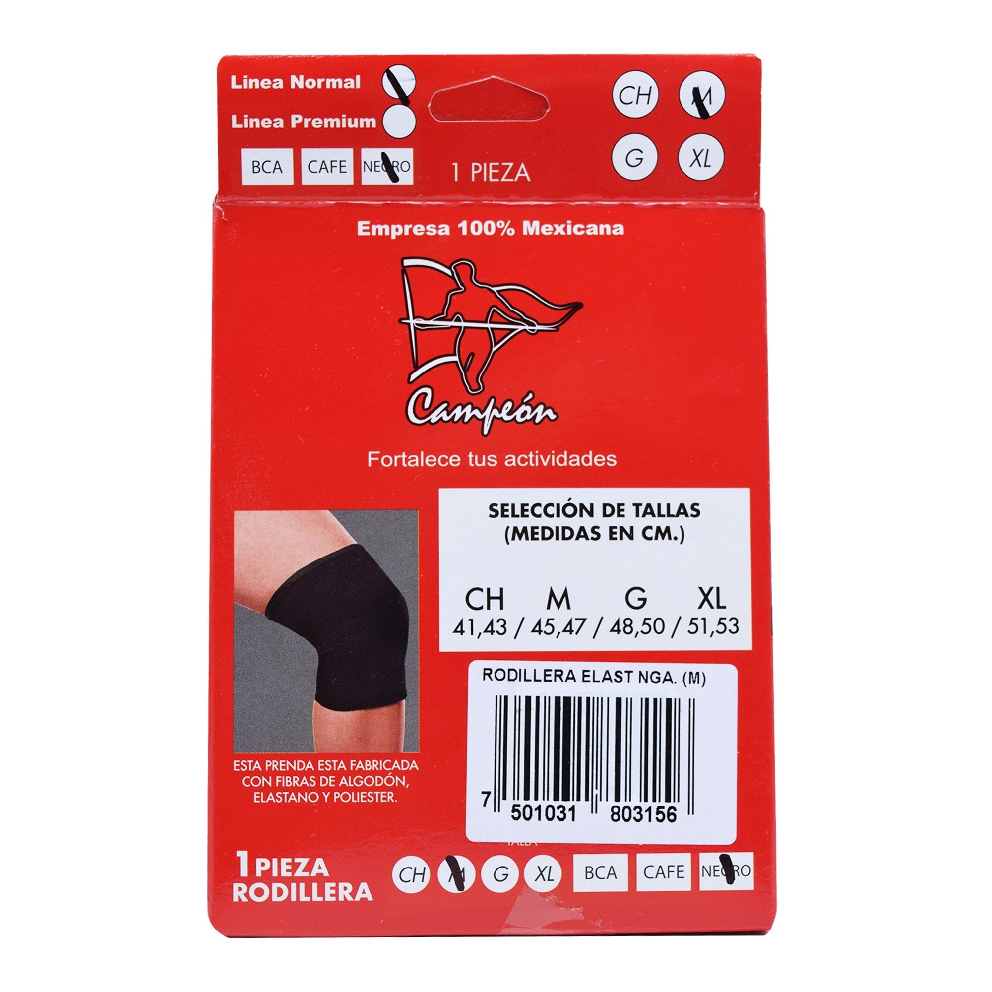 Rodillera Elastica Negra Med