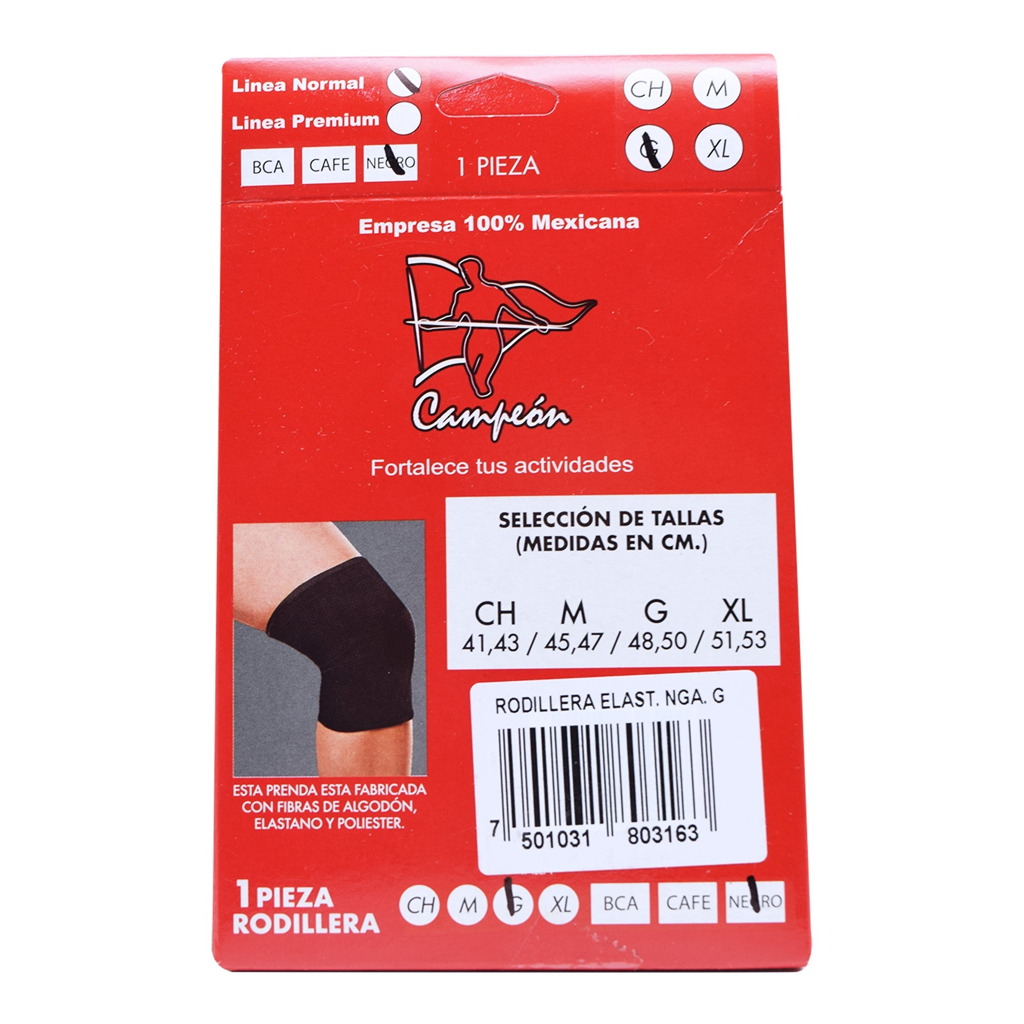 Rodillera Elastica Negra Gde