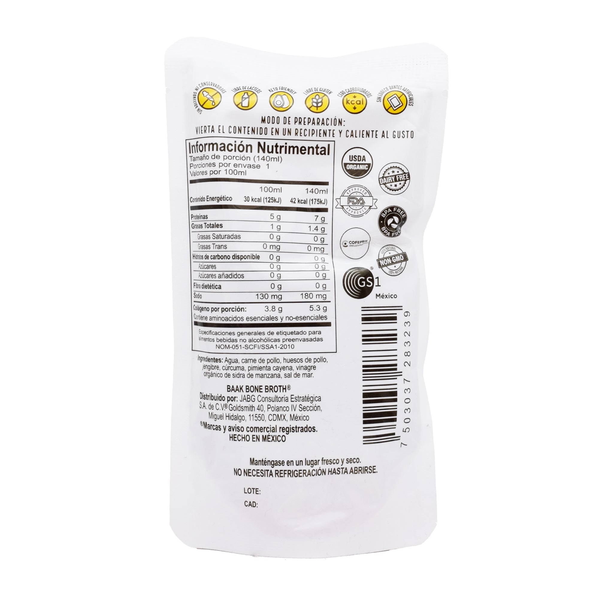 Caldo De Huesos De Pollo 140 Ml