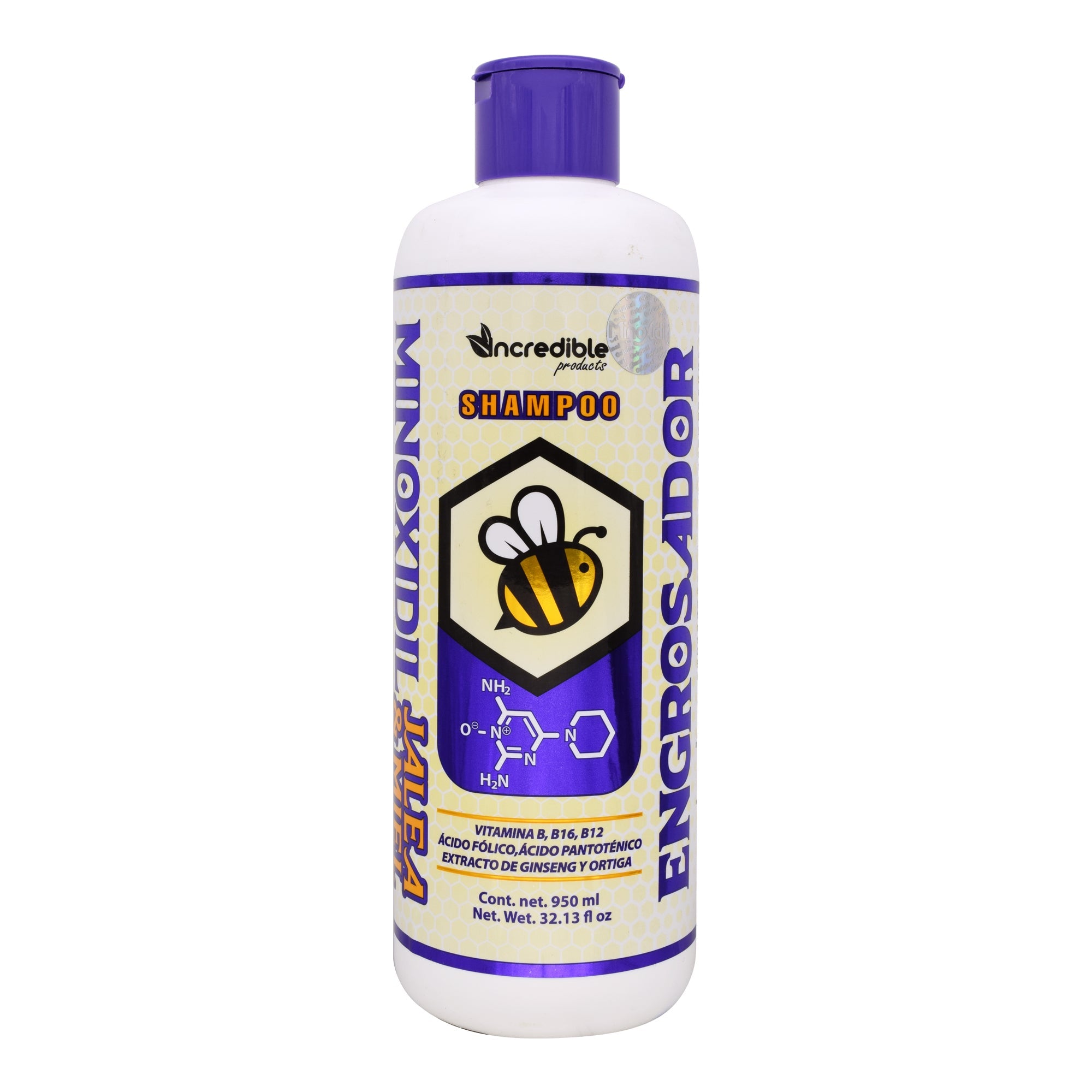 Shampoo Engrosador Minoxidil Jalea Miel 950 Ml