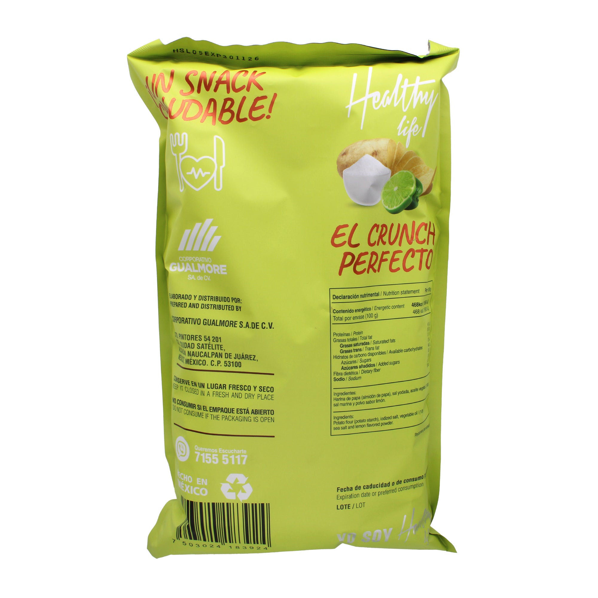 Papas Deshidratadas Sal Y Limon 80 G