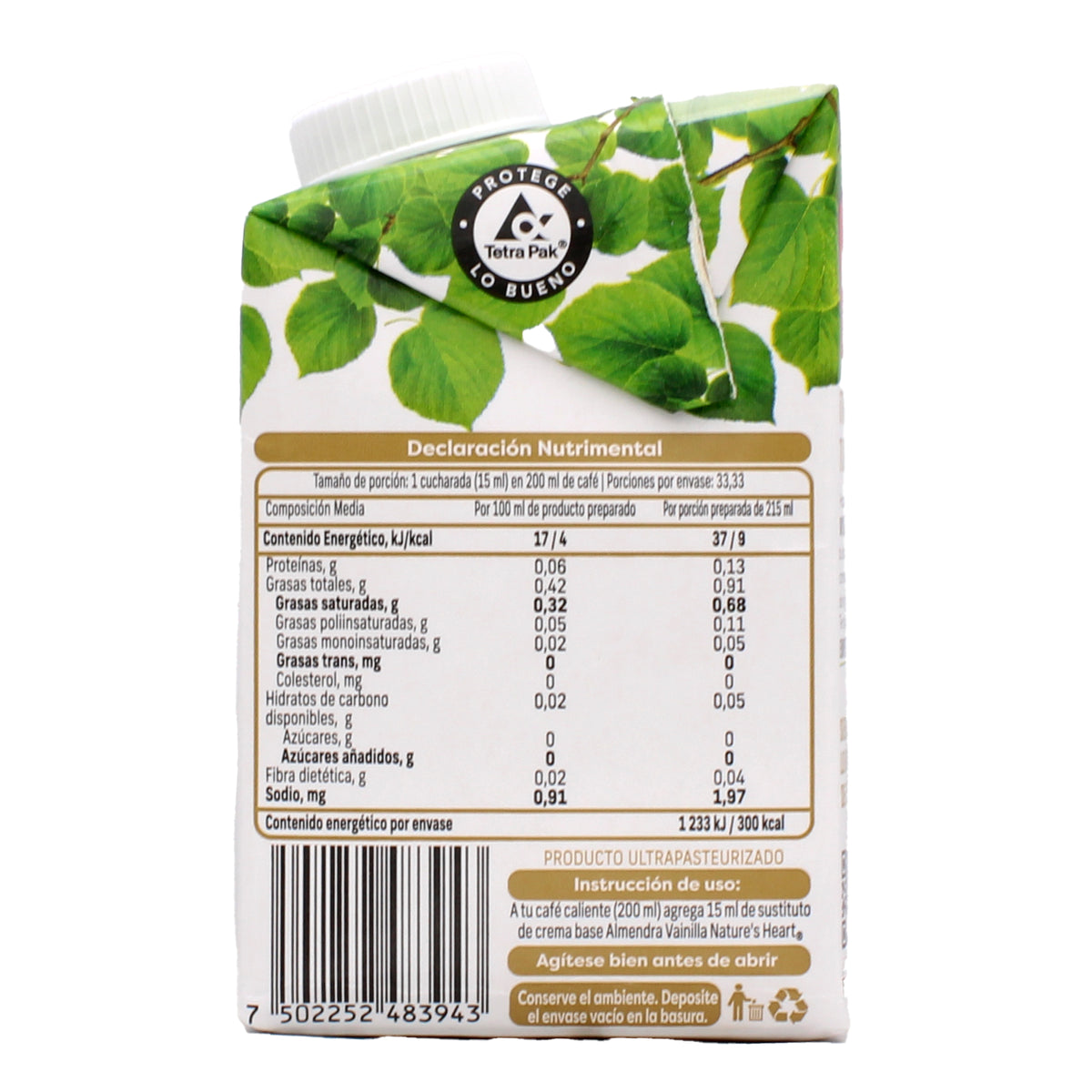 Crema Para Cafe Almendra Vainilla 500 Ml