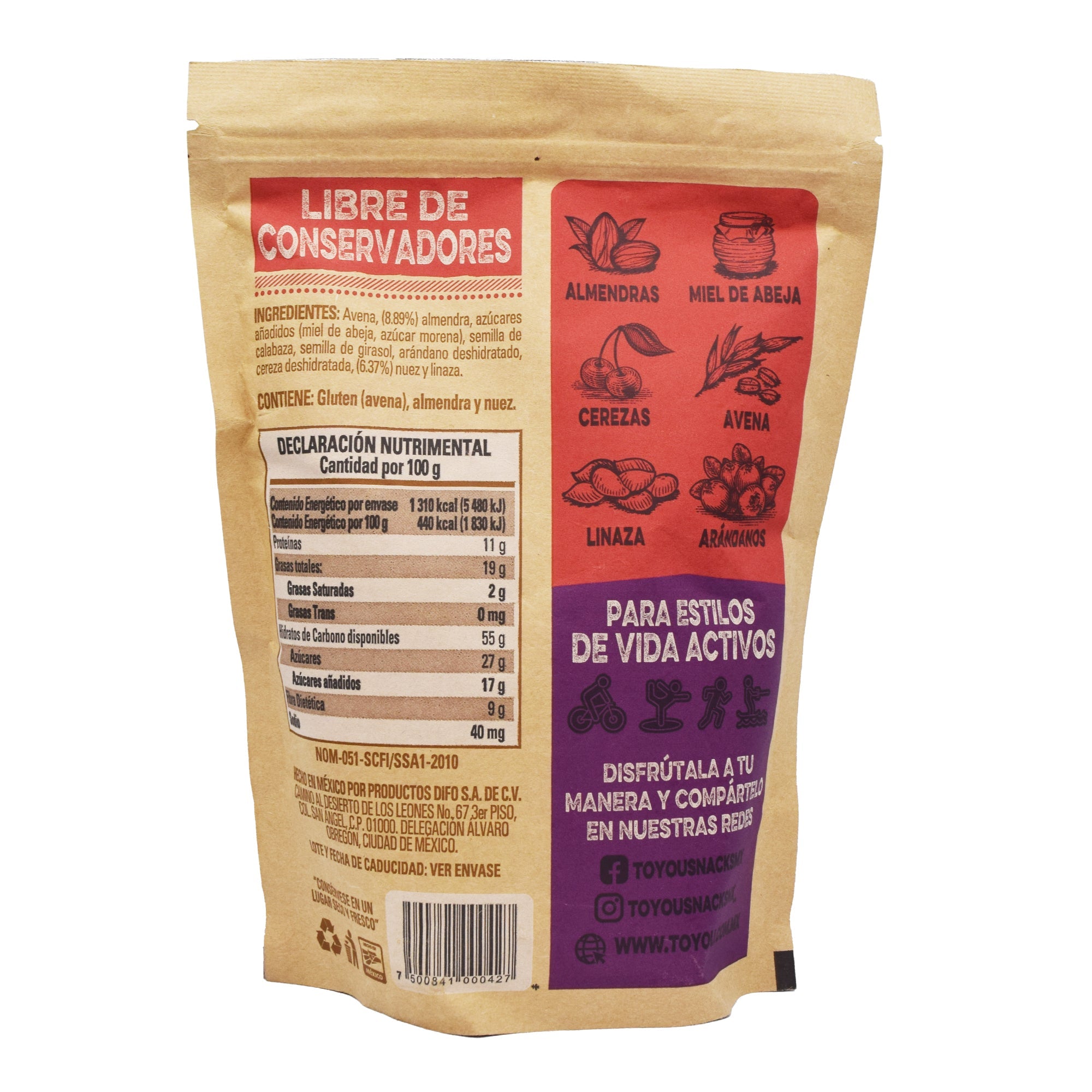 Granola Con Nueces Almendras Y Frutos Rojos 300 G