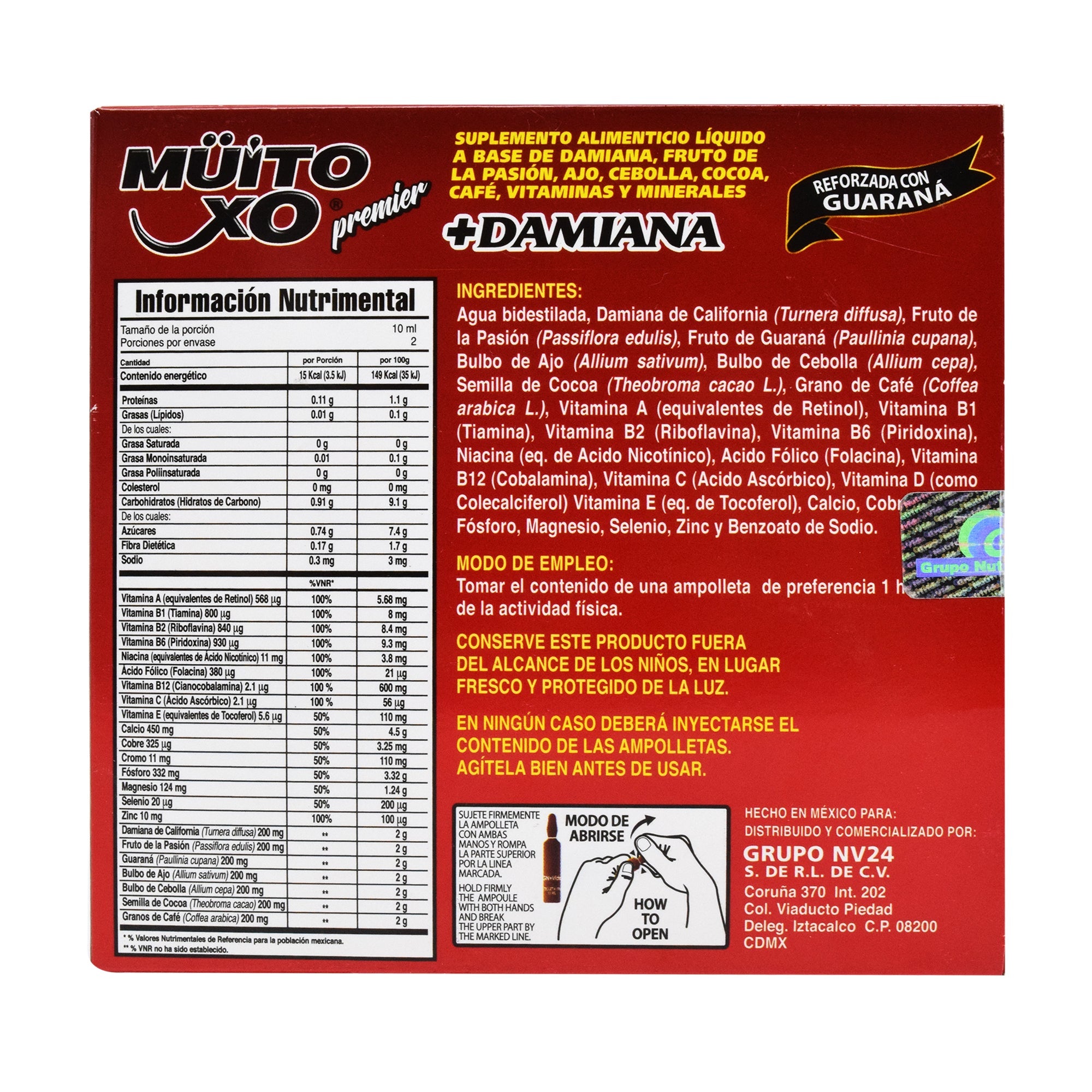 Muito Cxo Damiana 2 Amp 10 Ml