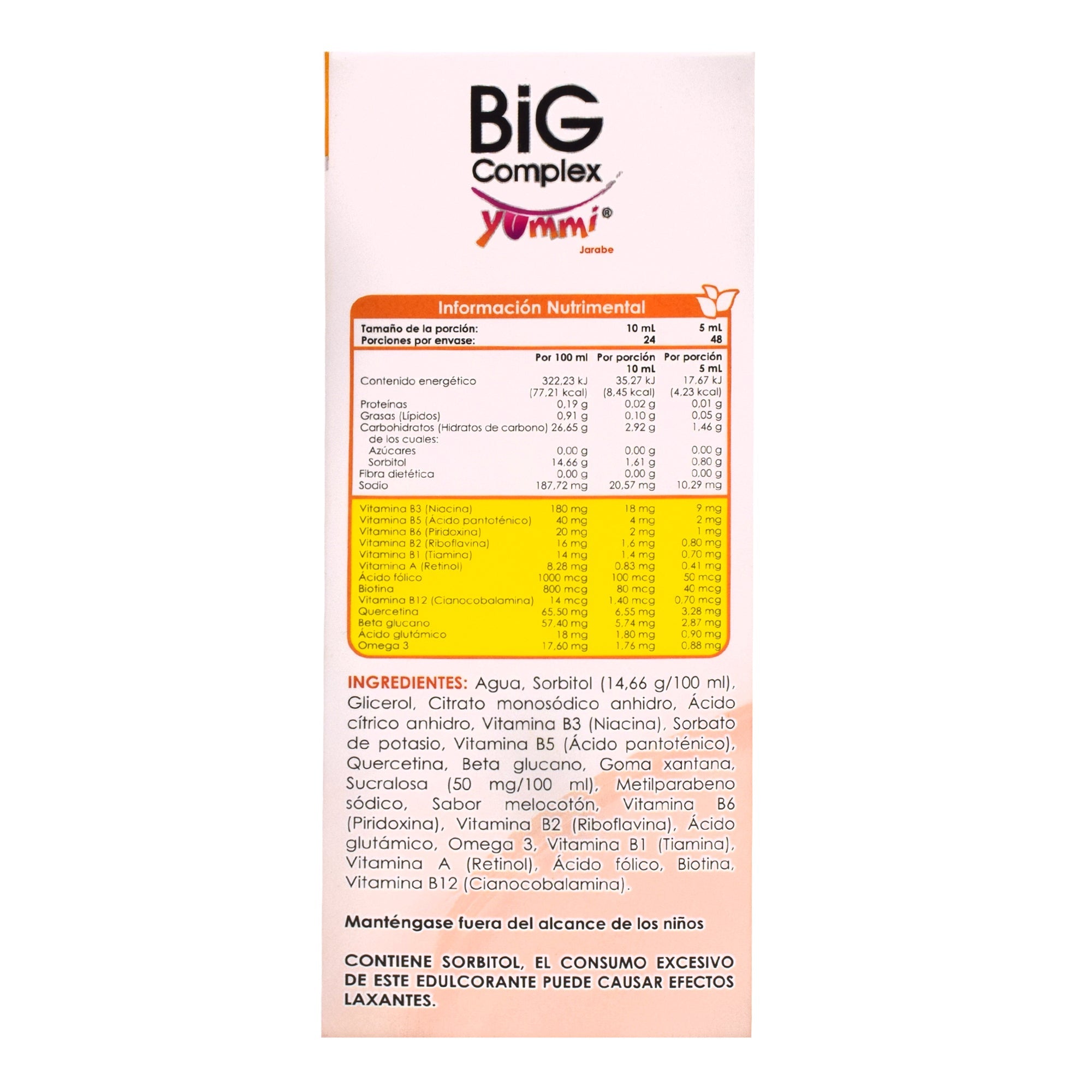 Jarabe Big Complex Yummi Melocoton 240 Ml