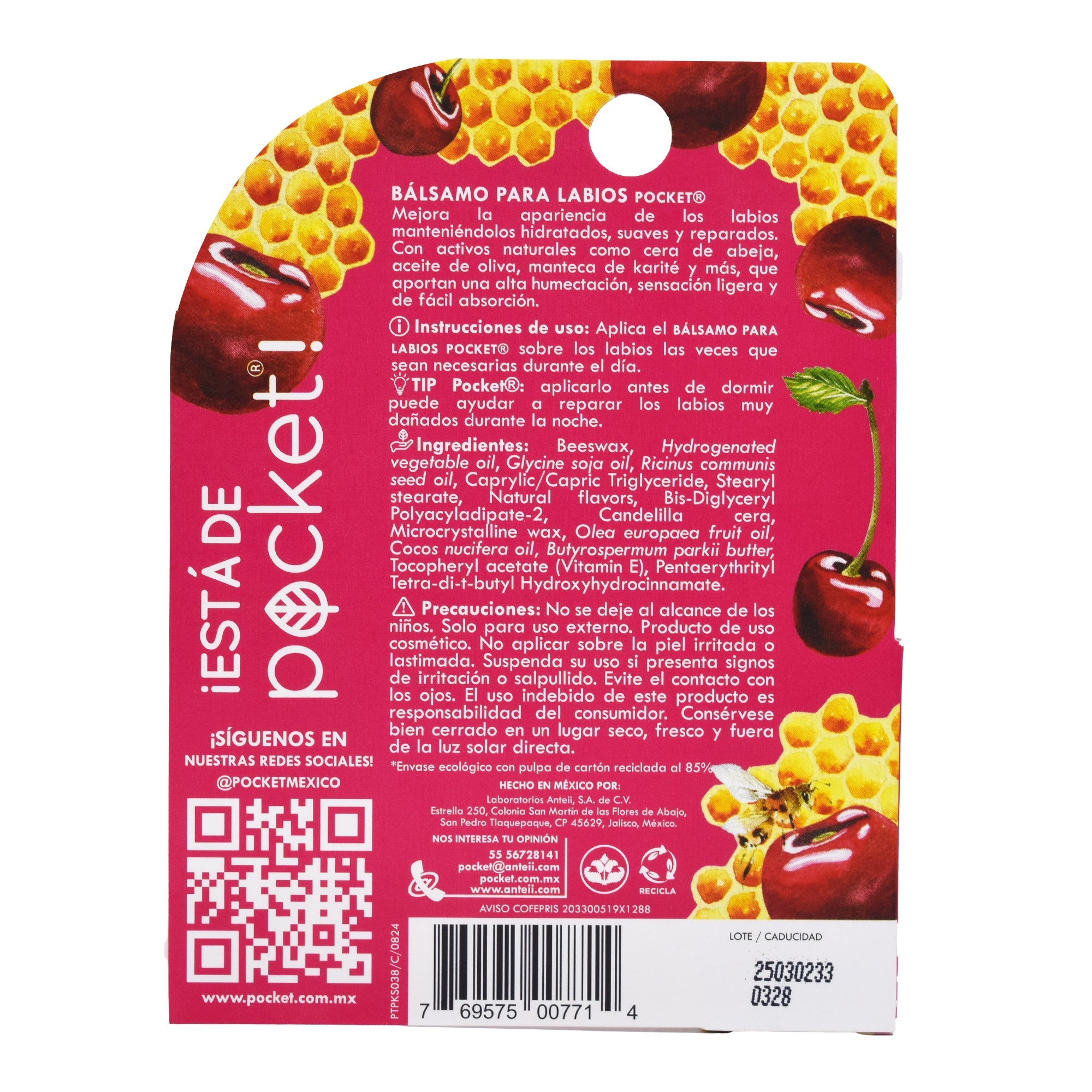 Balsamo Para Labios Cereza Miel 5 G