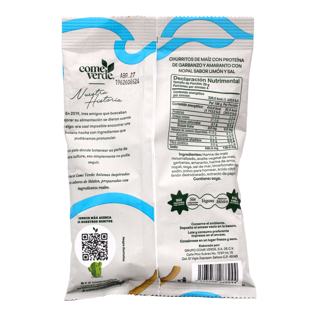 Churritos Con Proteina Sal Y Limon 80 G