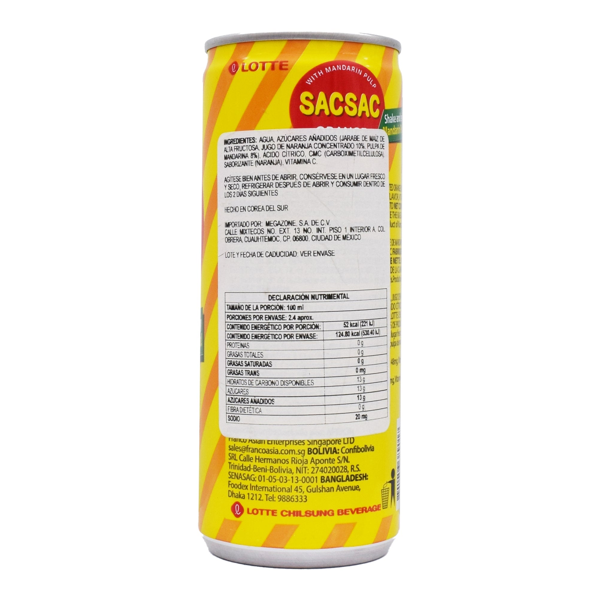 Bebida Jugo De Naranja Concentrado Y Pulpa De Mandarina 240 Ml