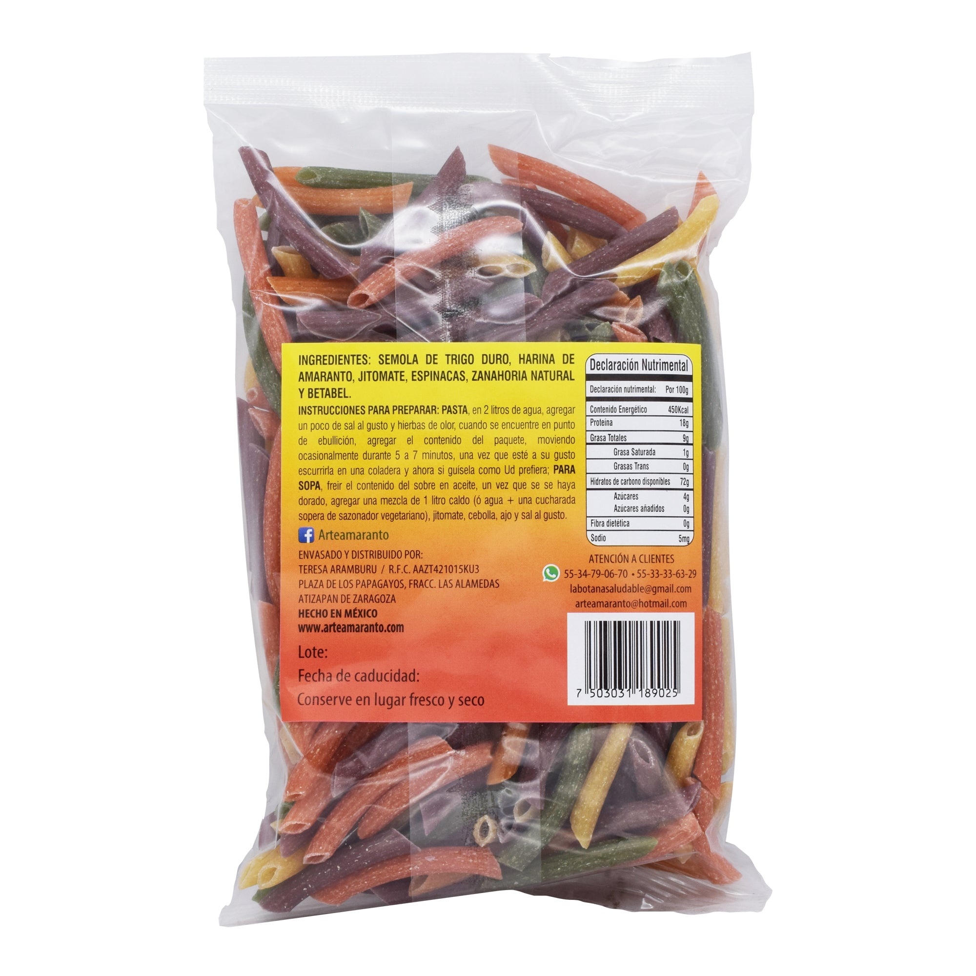 Pasta Integral Con Verdura Pluma 200 G