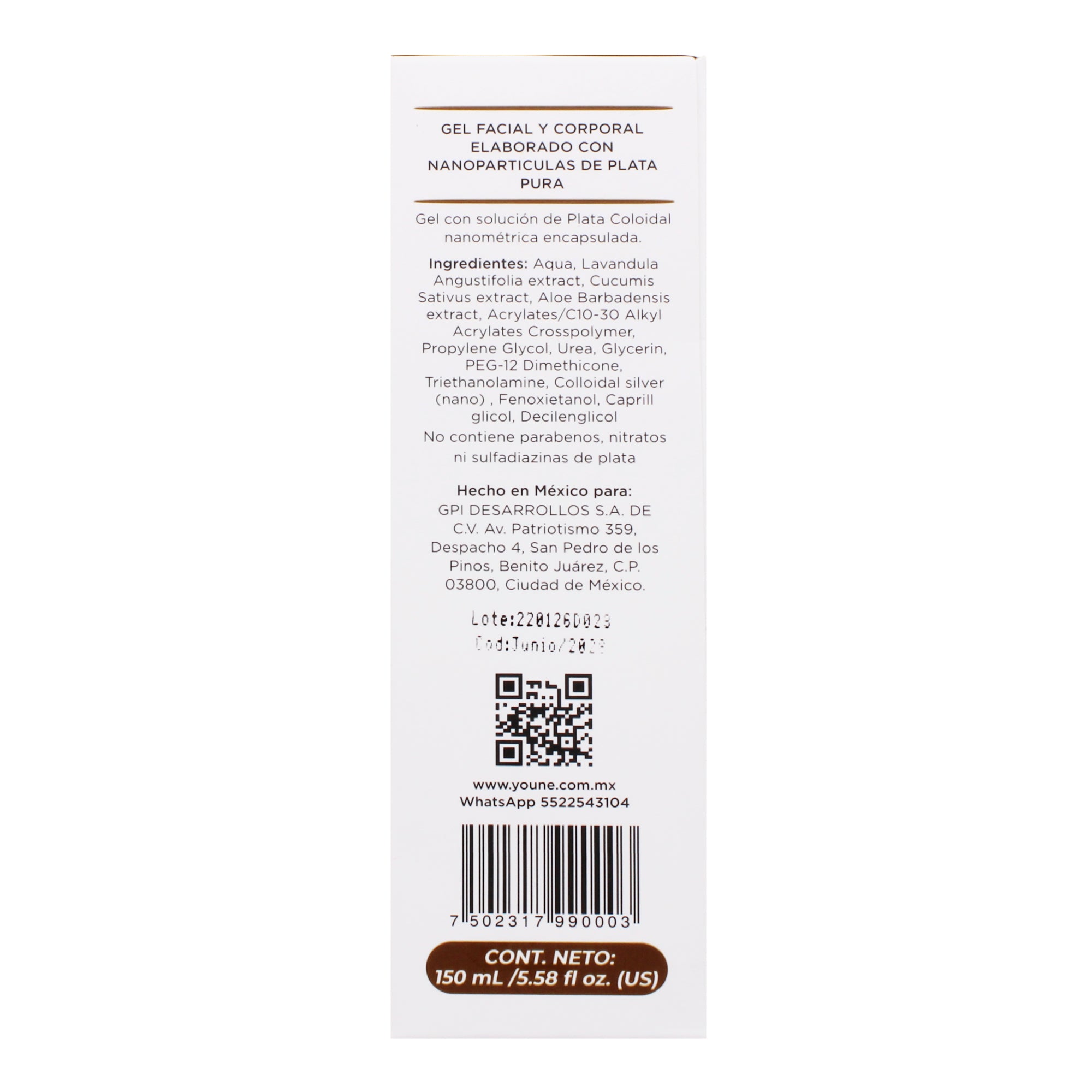 Gel Plata Coloidal 150 Ml