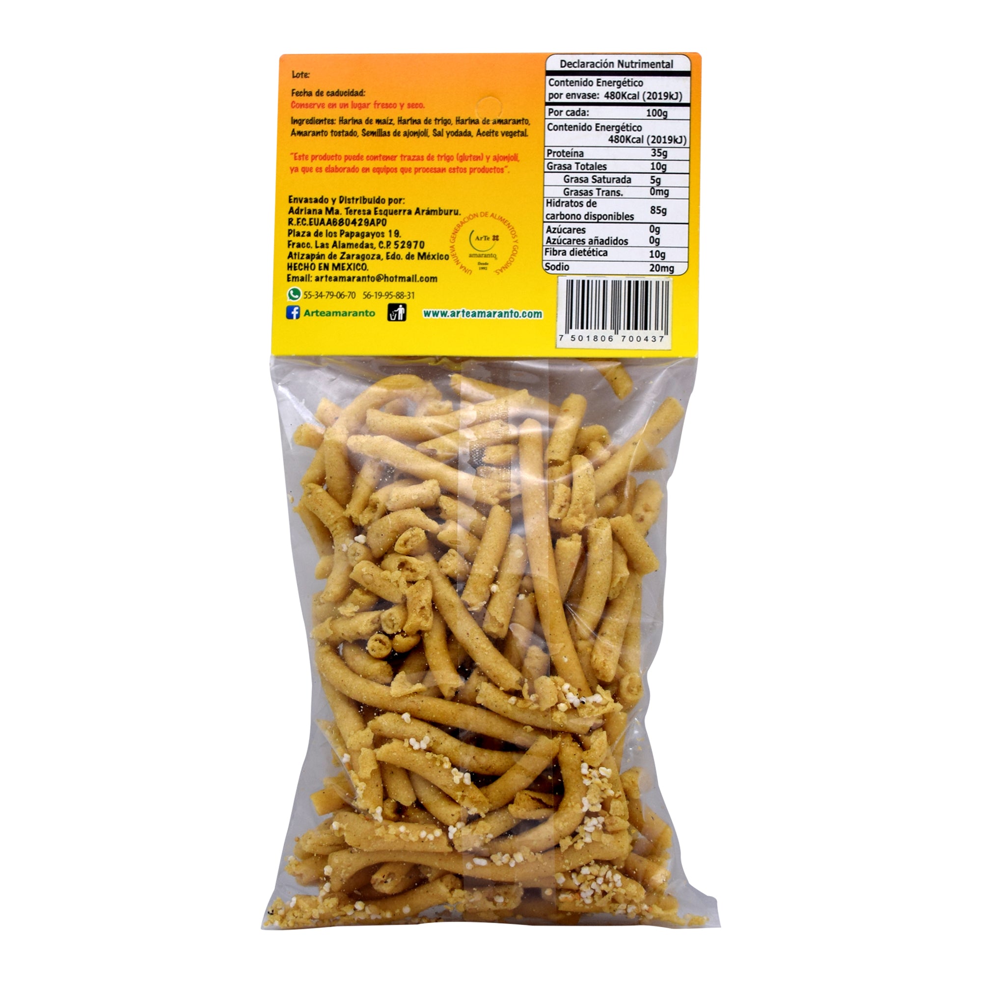 Churritos De Amaranto Nat 100 G (Caja 10)