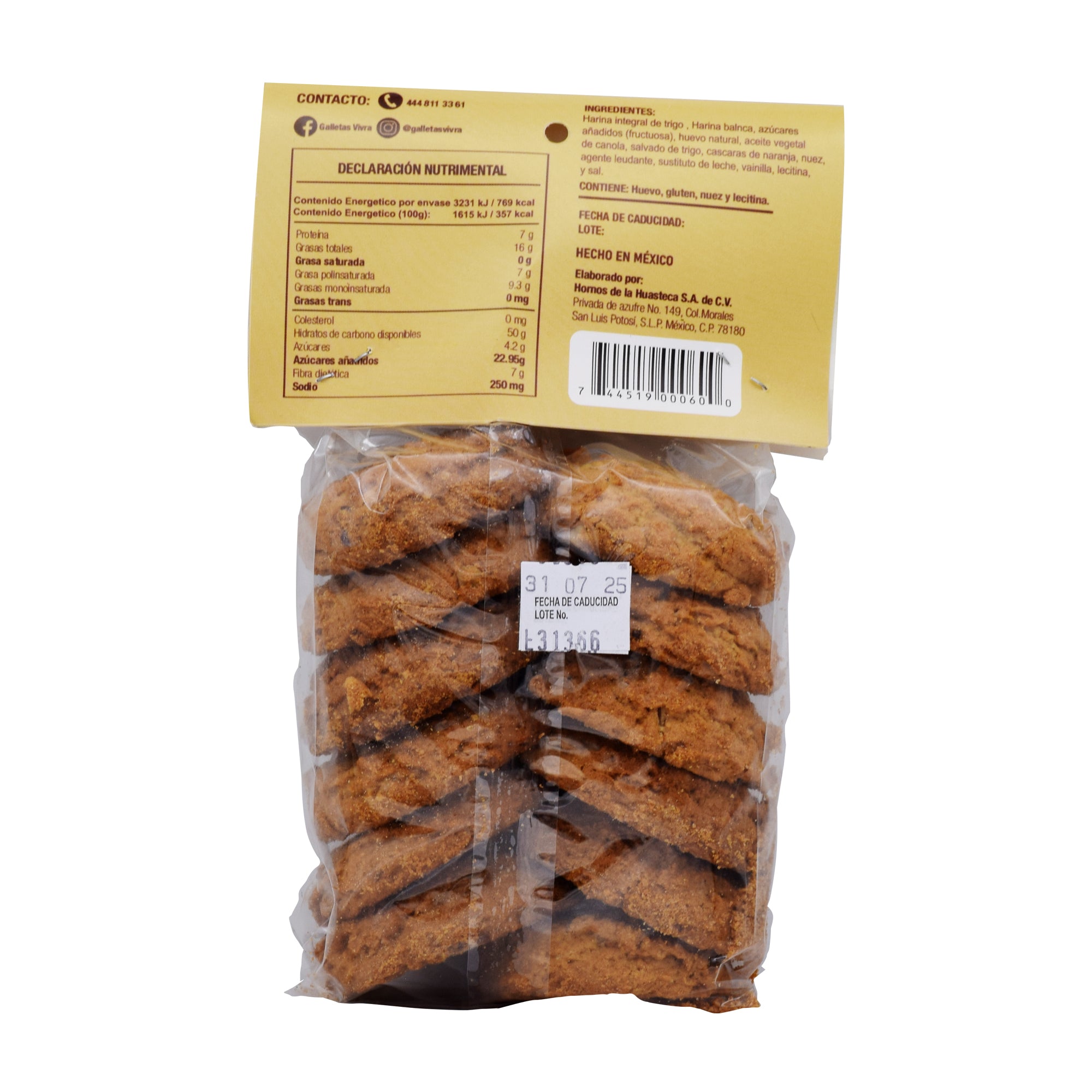 Galleta Naranja Y Nuez 180 G